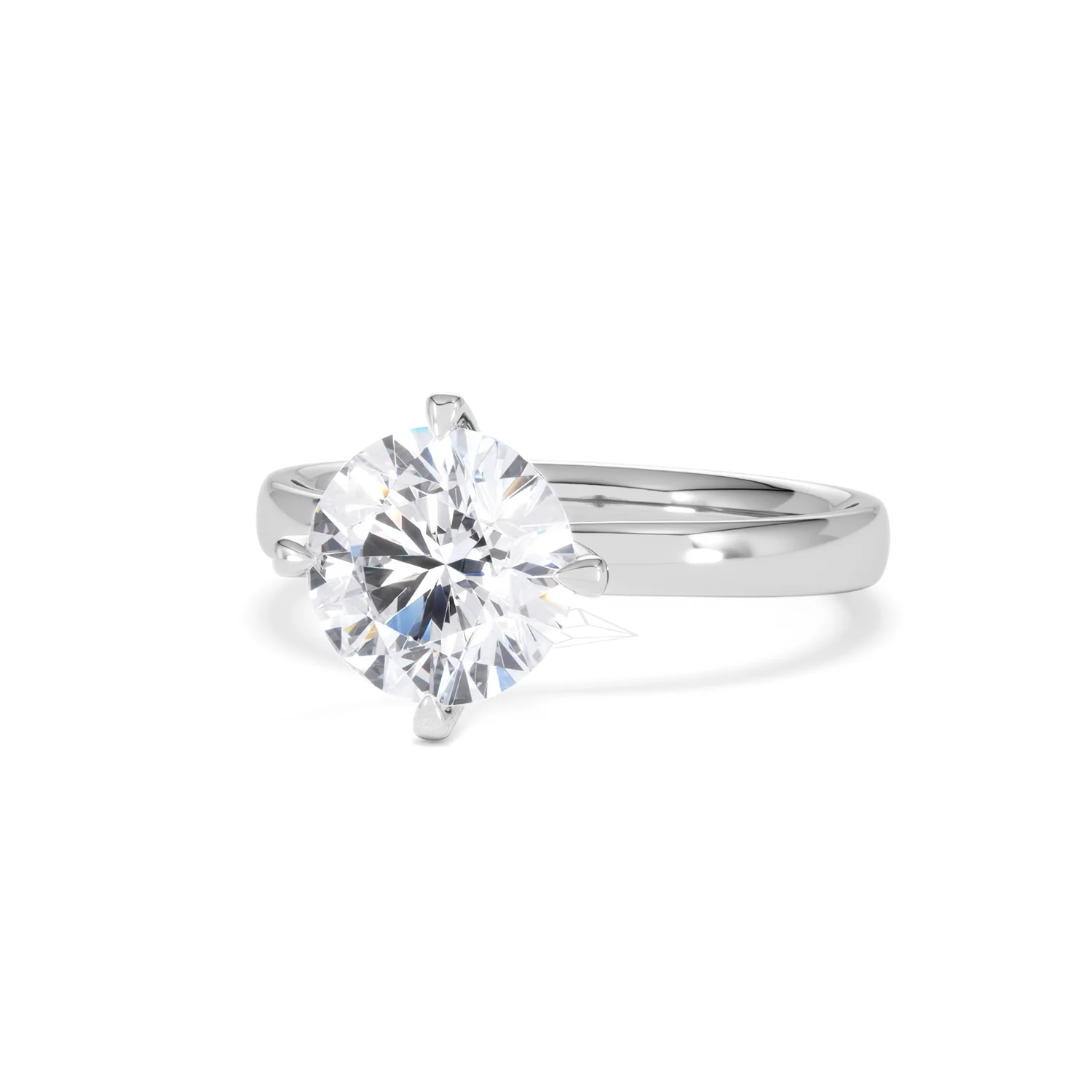 Origin Twist 2.00ct Round Cut Lab Diamond Solitaire Engagement Ring in 18K White Gold - Image 83