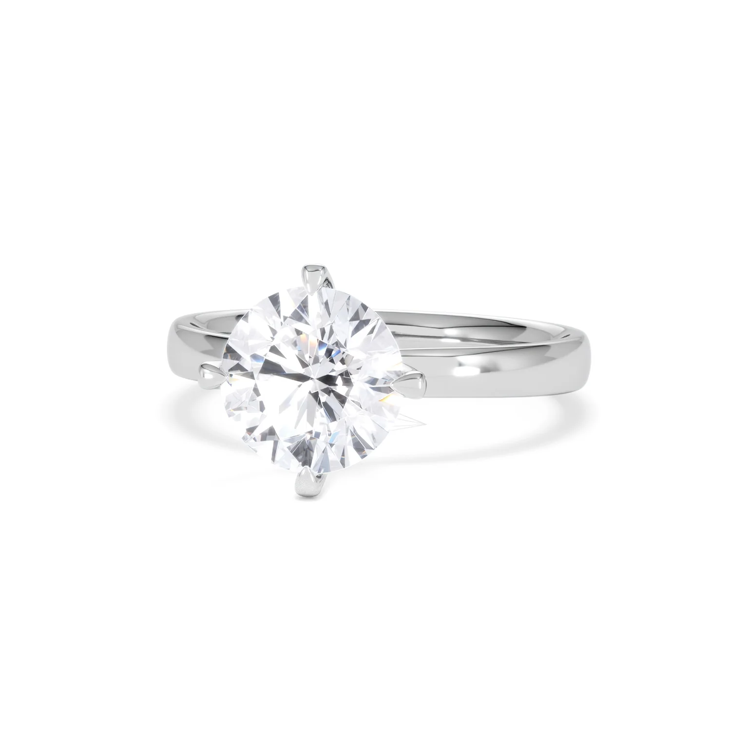 Origin Twist 2.00ct Round Cut Lab Diamond Solitaire Engagement Ring in 18K White Gold - Image 84