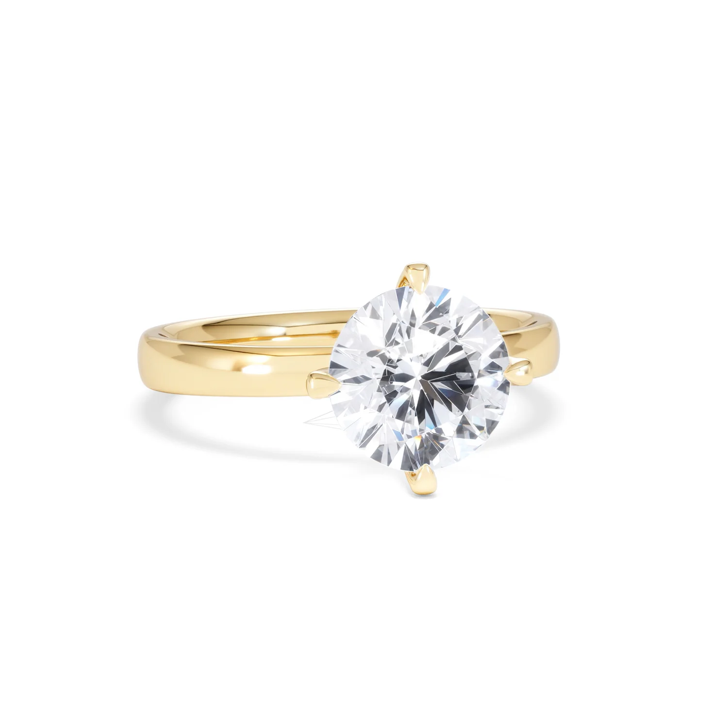 Origin Twist 2.00ct Round Cut Lab Diamond Solitaire Engagement Ring in 18K Yellow Gold - Image 10