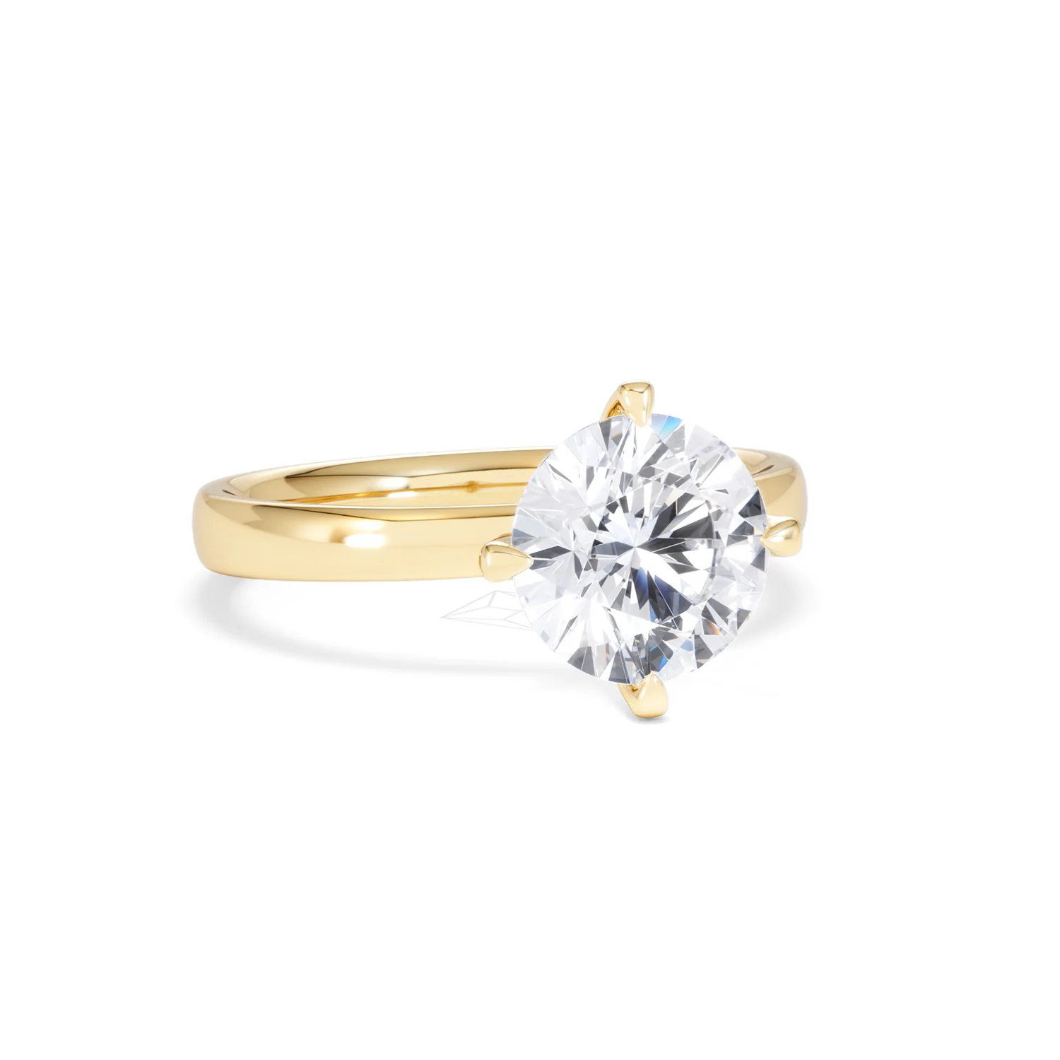 Origin Twist 2.00ct Round Cut Lab Diamond Solitaire Engagement Ring in 18K Yellow Gold - Image 11