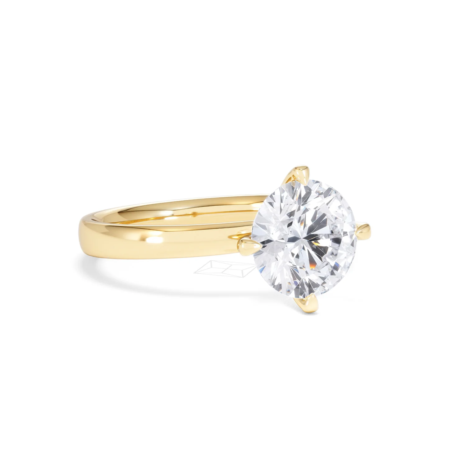 Origin Twist 2.00ct Round Cut Lab Diamond Solitaire Engagement Ring in 18K Yellow Gold - Image 13