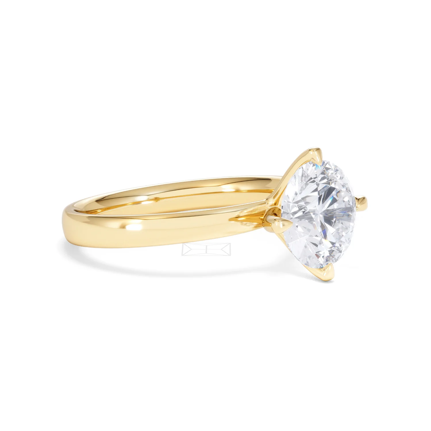 Origin Twist 2.00ct Round Cut Lab Diamond Solitaire Engagement Ring in 18K Yellow Gold - Image 17