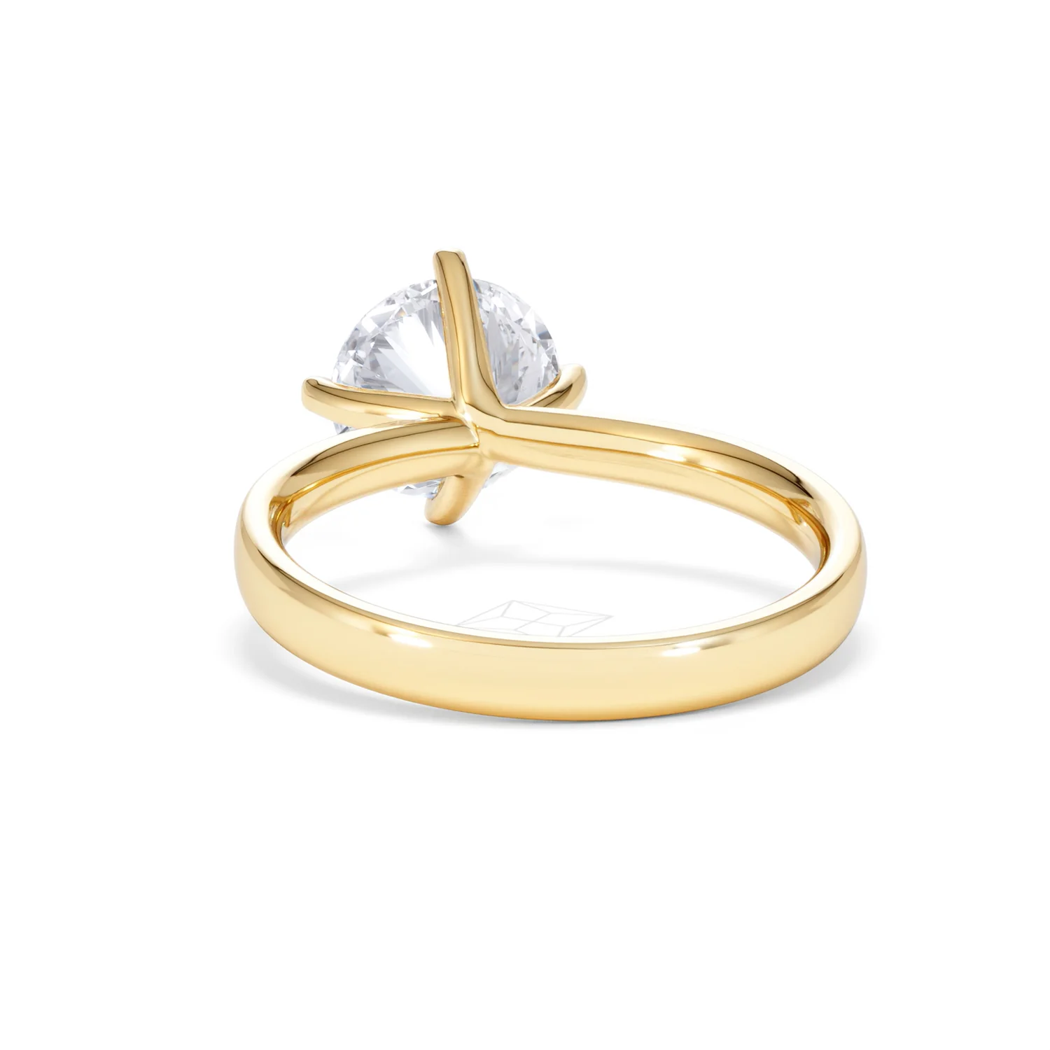 Origin Twist 2.00ct Round Cut Lab Diamond Solitaire Engagement Ring in 18K Yellow Gold - Image 49
