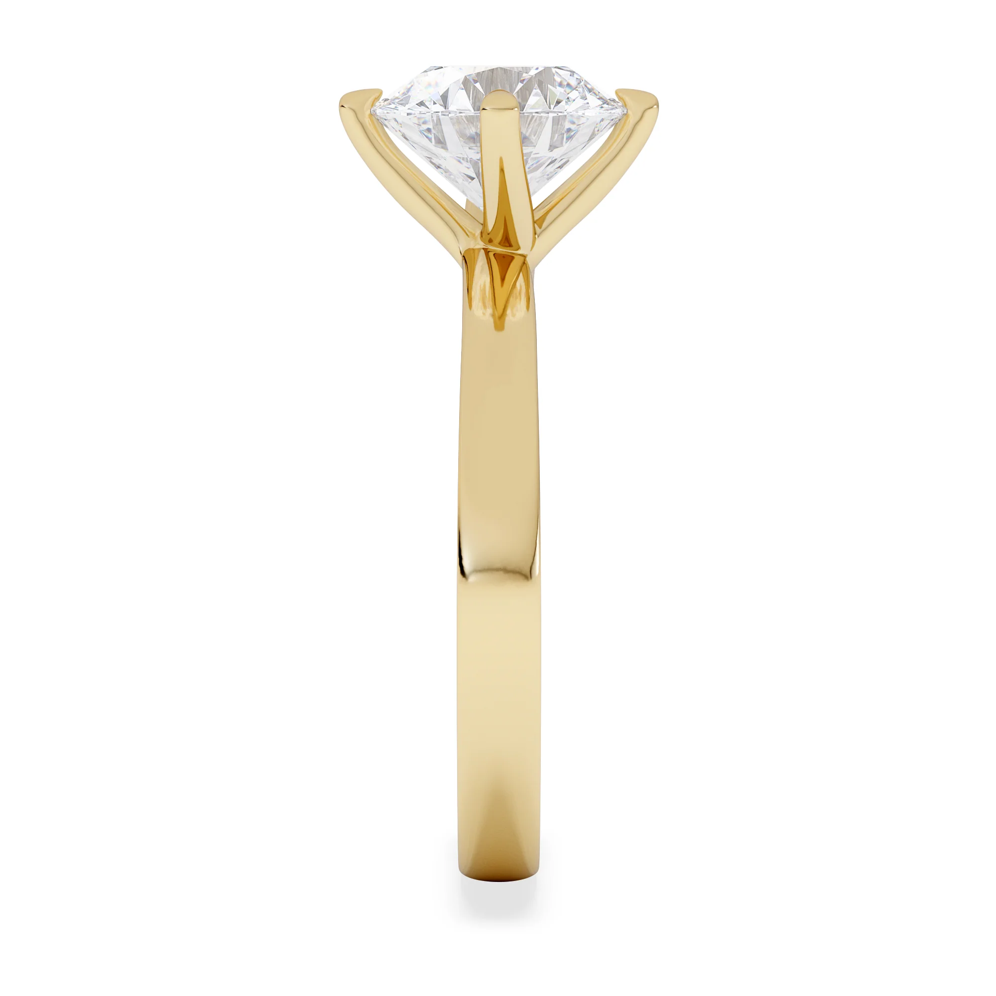 Origin Twist 2.00ct Round Cut Lab Diamond Solitaire Engagement Ring in 18K Yellow Gold - Image 5
