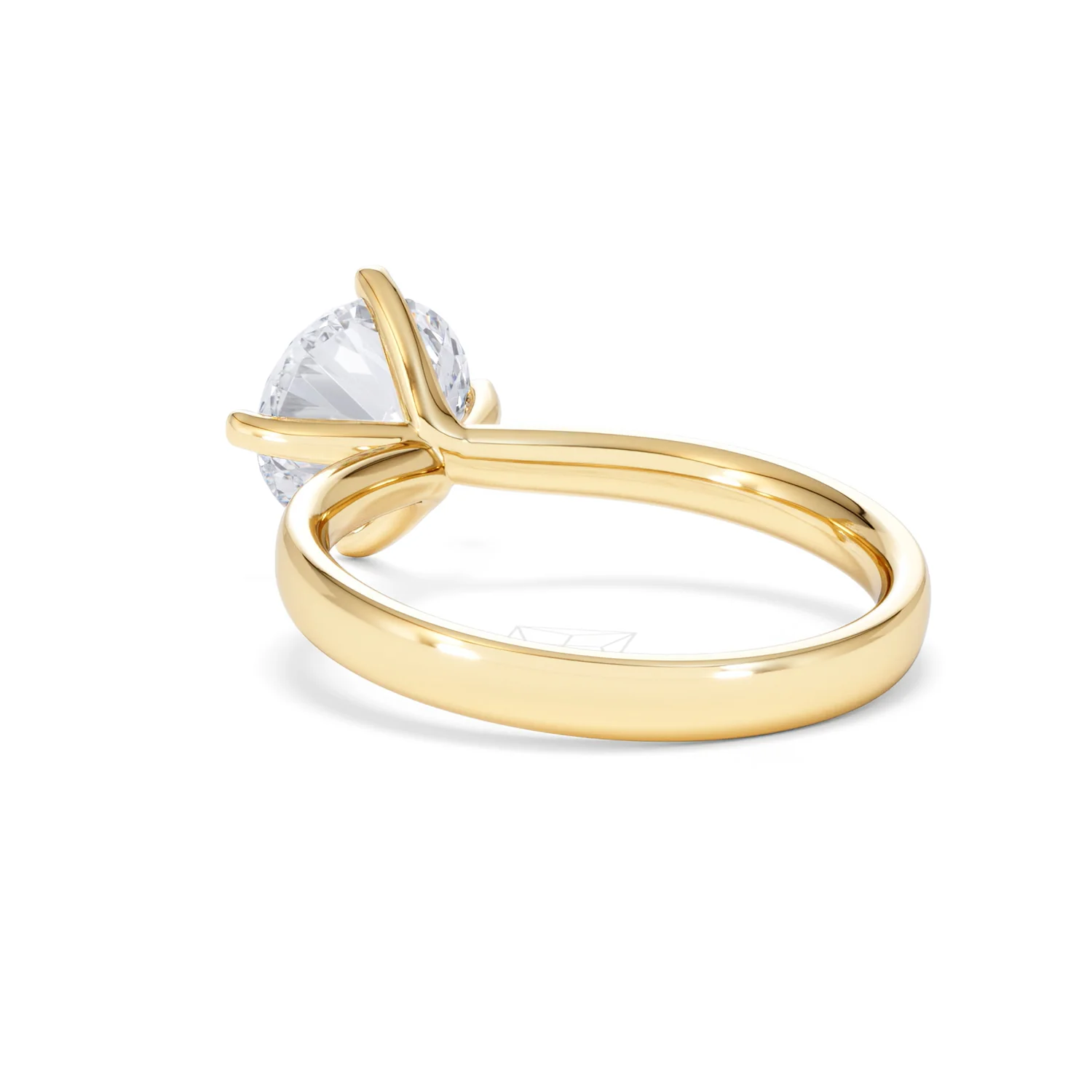Origin Twist 2.00ct Round Cut Lab Diamond Solitaire Engagement Ring in 18K Yellow Gold - Image 53