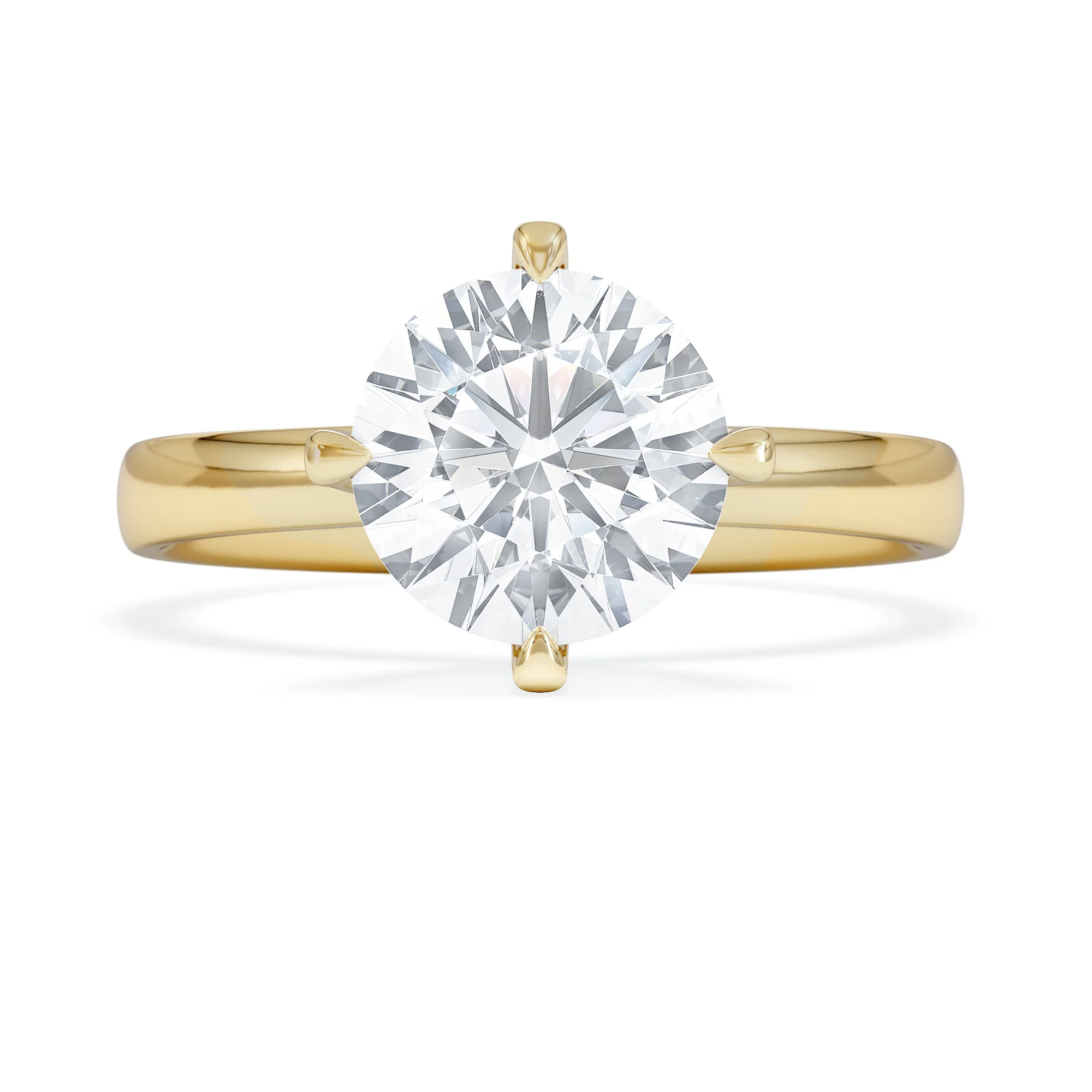 Origin Twist 2.00ct Round Cut Lab Diamond Solitaire Engagement Ring in 18K Yellow Gold - Image 6