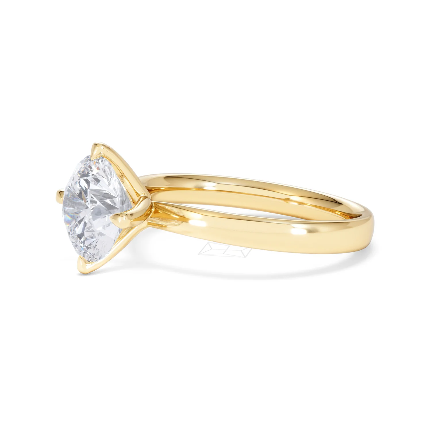 Origin Twist 2.00ct Round Cut Lab Diamond Solitaire Engagement Ring in 18K Yellow Gold - Image 73