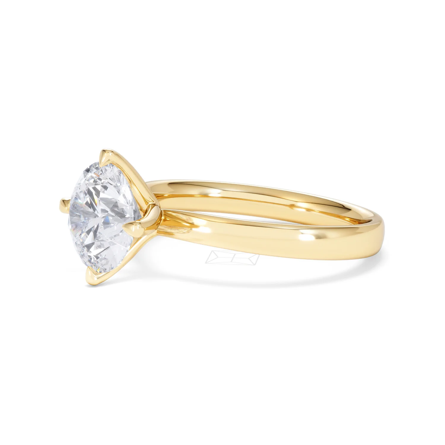 Origin Twist 2.00ct Round Cut Lab Diamond Solitaire Engagement Ring in 18K Yellow Gold - Image 74