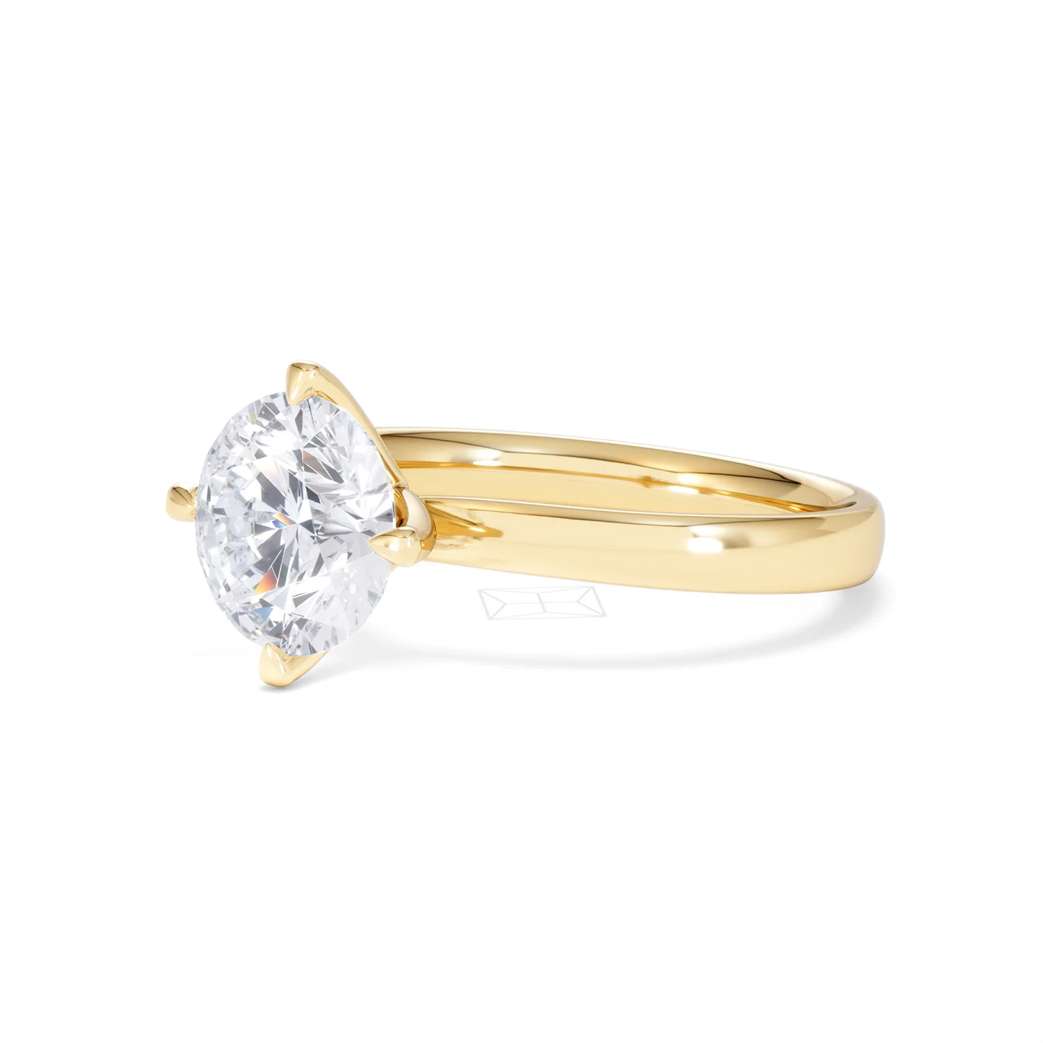 Origin Twist 2.00ct Round Cut Lab Diamond Solitaire Engagement Ring in 18K Yellow Gold - Image 77