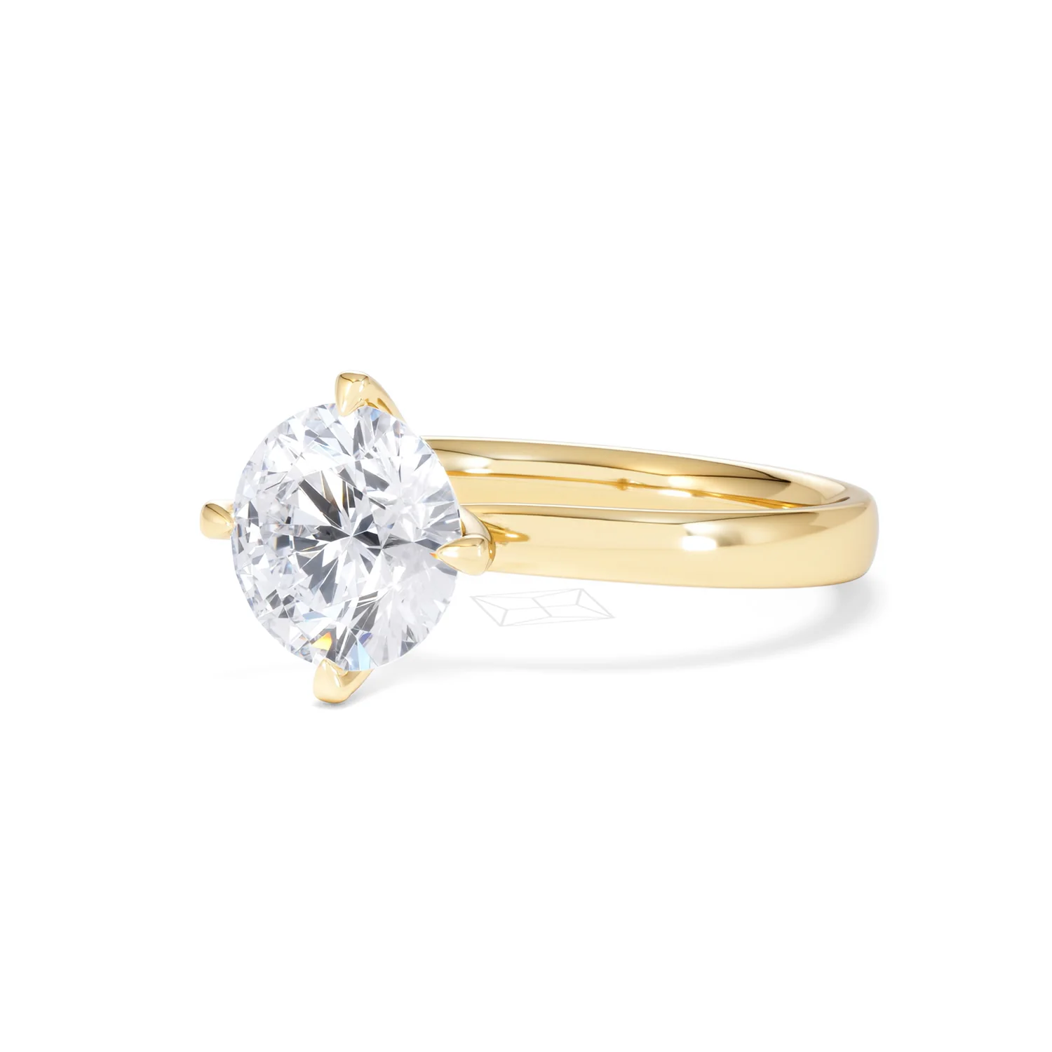 Origin Twist 2.00ct Round Cut Lab Diamond Solitaire Engagement Ring in 18K Yellow Gold - Image 79