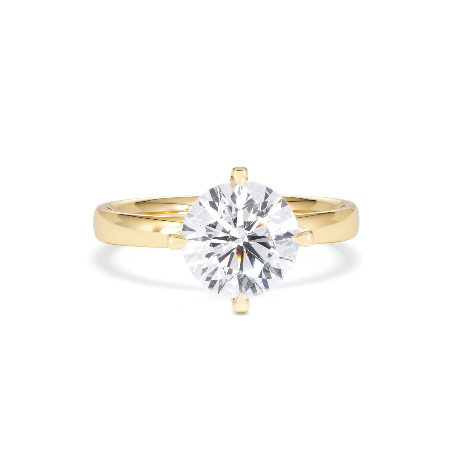 Origin Twist 2.00ct Round Cut Lab Diamond Solitaire Engagement Ring in 18K Yellow Gold - Image 8