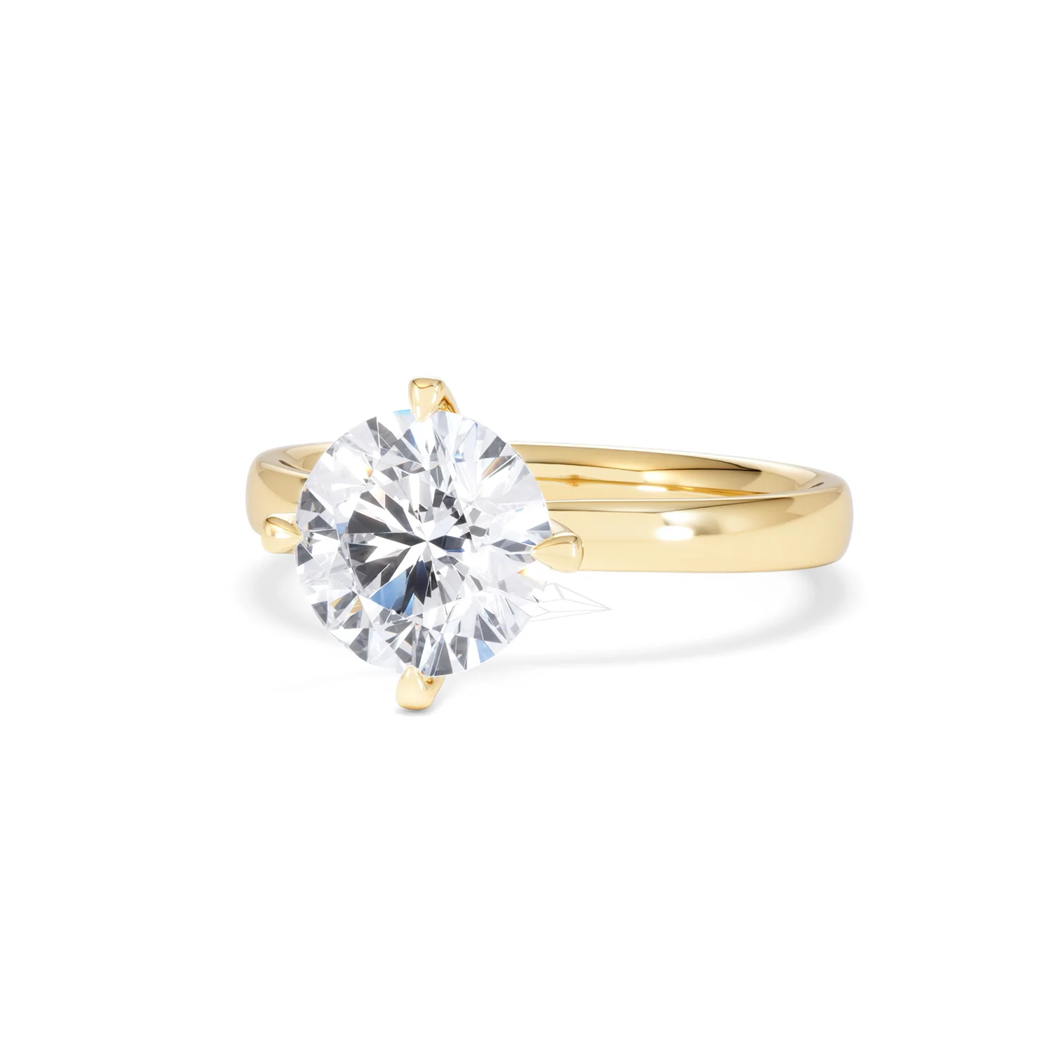 Origin Twist 2.00ct Round Cut Lab Diamond Solitaire Engagement Ring in 18K Yellow Gold - Image 82