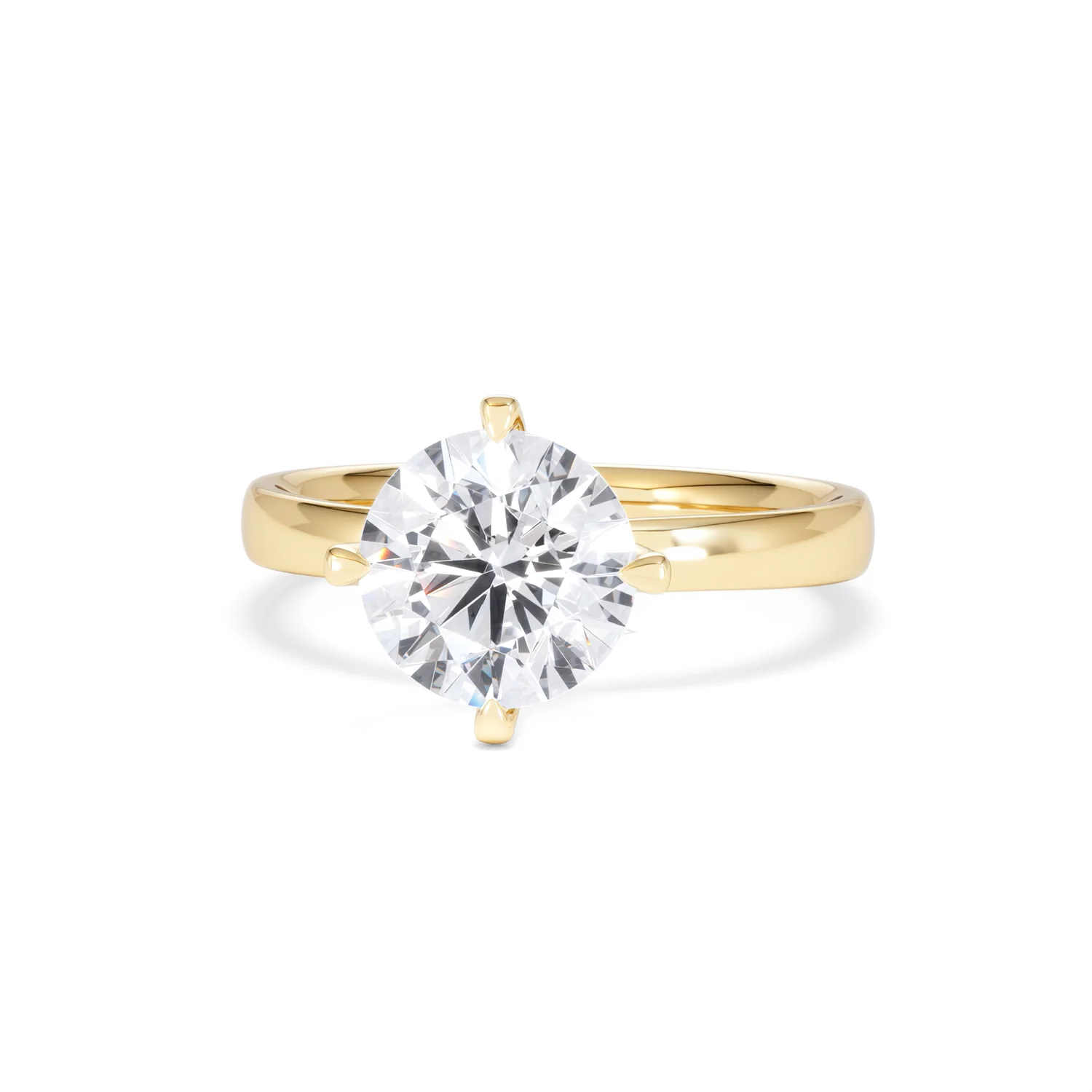 Origin Twist 2.00ct Round Cut Lab Diamond Solitaire Engagement Ring in 18K Yellow Gold - Image 84