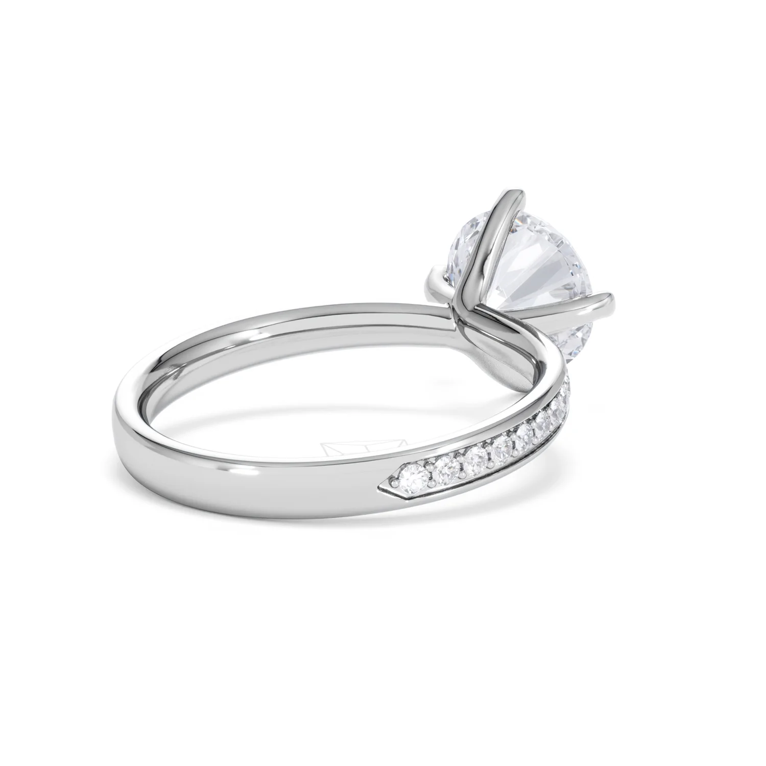Origin Twist 2.00ct Round Cut Lab Diamond Solitaire Engagement Ring with Side Stones in 18K White Gold - Image 41