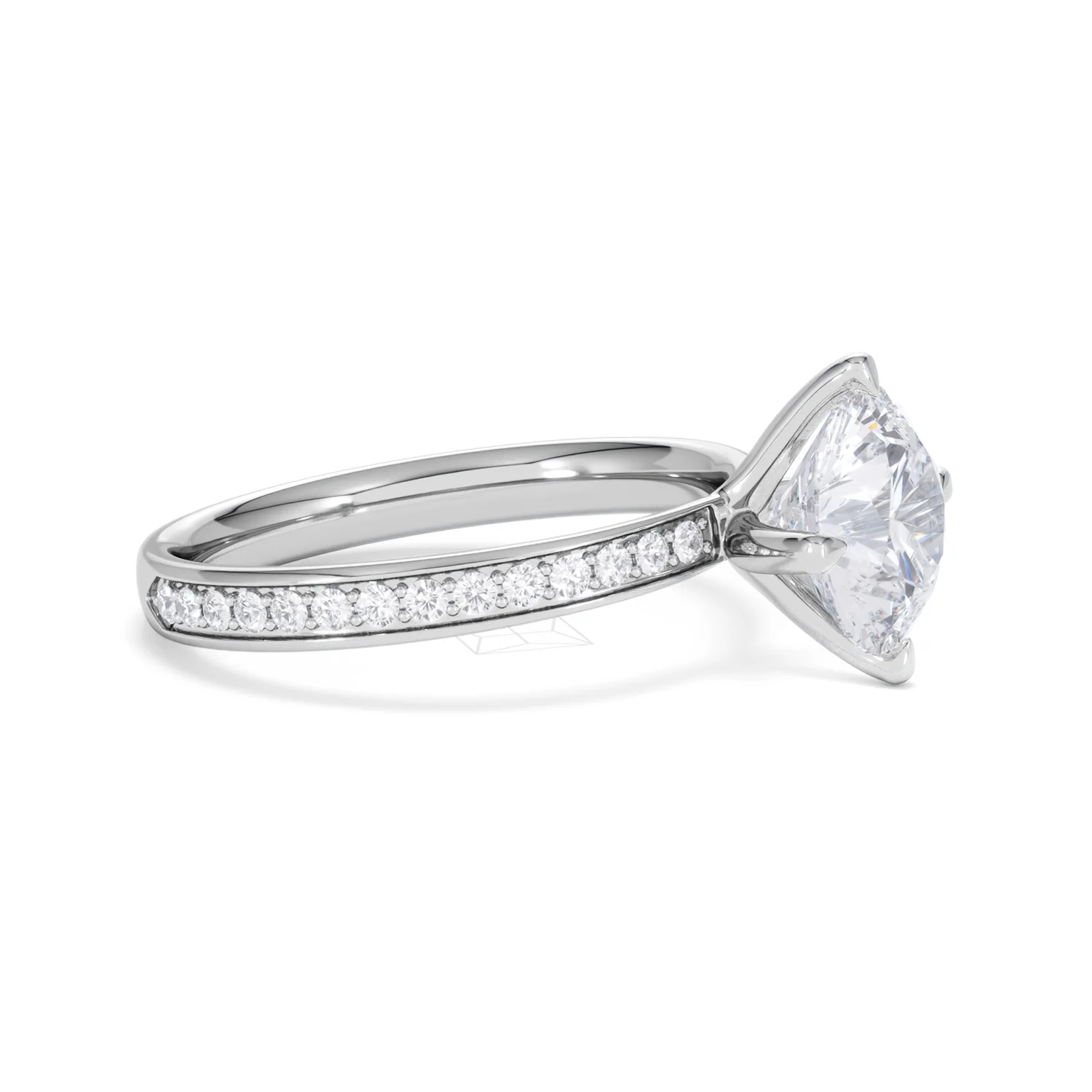Origin Twist 2.00ct Round Cut Lab Diamond Solitaire Engagement Ring with Side Stones in Platinum - Image 23