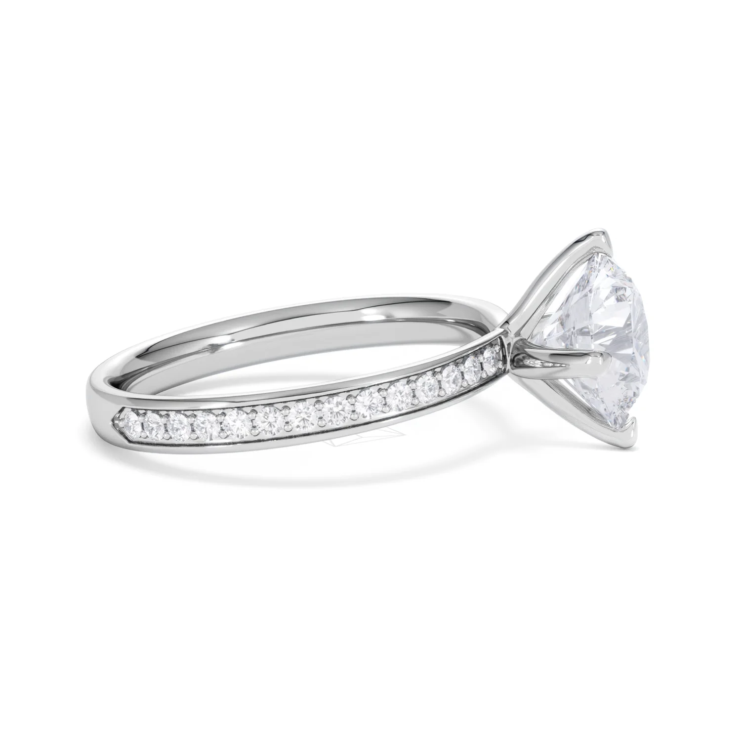 Origin Twist 2.00ct Round Cut Lab Diamond Solitaire Engagement Ring with Side Stones in Platinum - Image 26