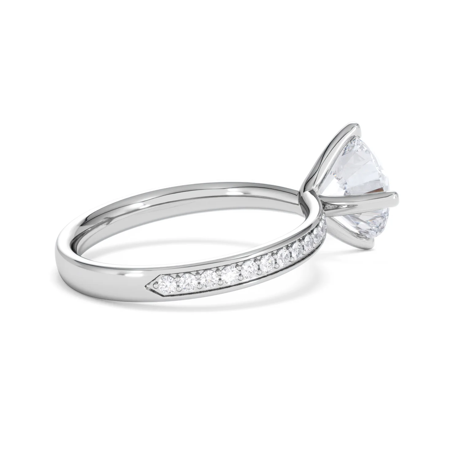 Origin Twist 2.00ct Round Cut Lab Diamond Solitaire Engagement Ring with Side Stones in Platinum - Image 35