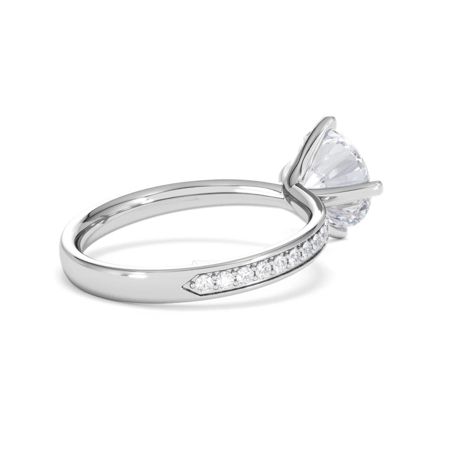 Origin Twist 2.00ct Round Cut Lab Diamond Solitaire Engagement Ring with Side Stones in Platinum - Image 38