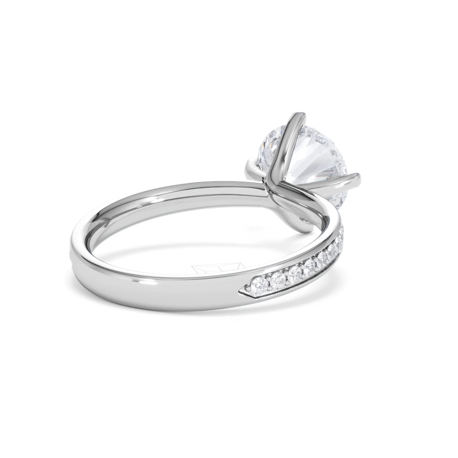 Origin Twist 2.00ct Round Cut Lab Diamond Solitaire Engagement Ring with Side Stones in Platinum - Image 42