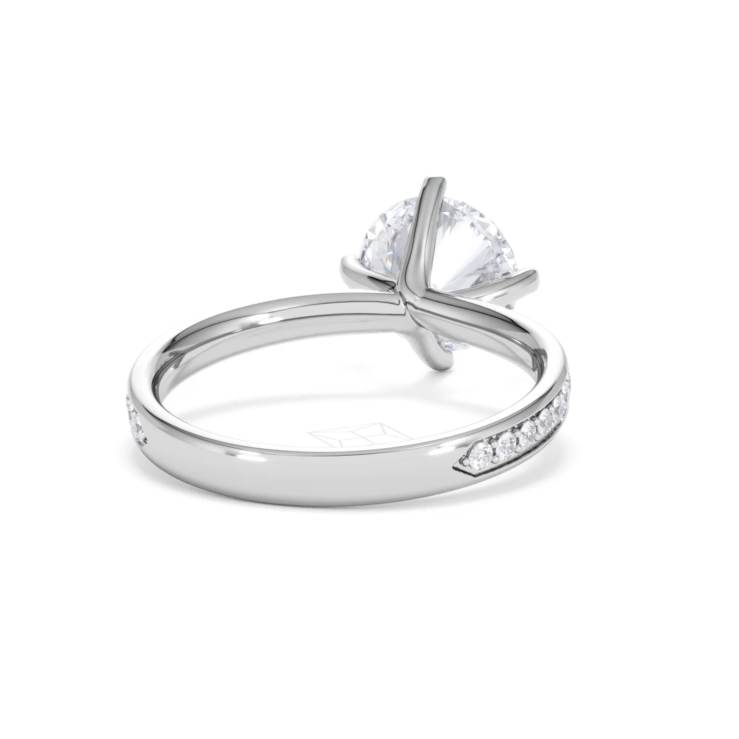 Origin Twist 2.00ct Round Cut Lab Diamond Solitaire Engagement Ring with Side Stones in Platinum - Image 45