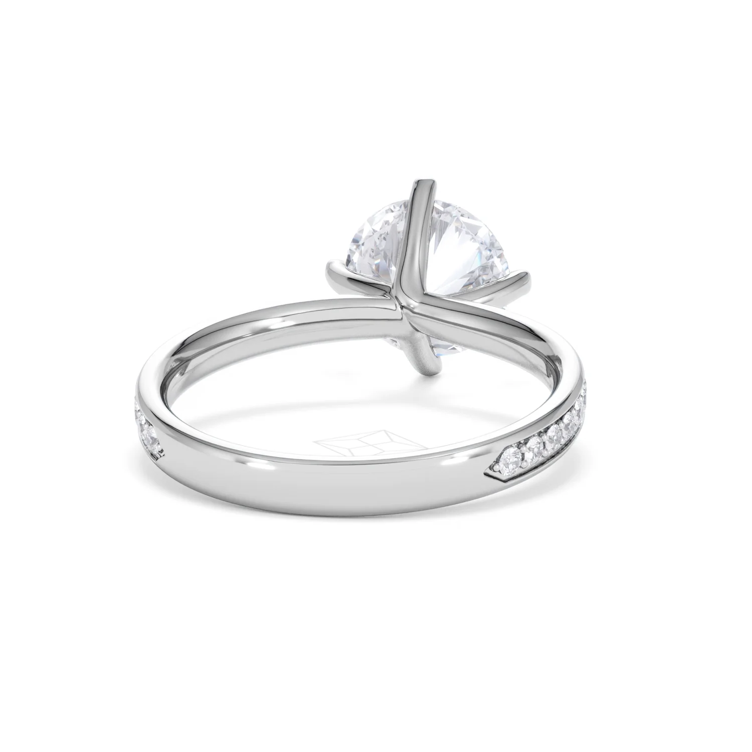 Origin Twist 2.00ct Round Cut Lab Diamond Solitaire Engagement Ring with Side Stones in Platinum - Image 46