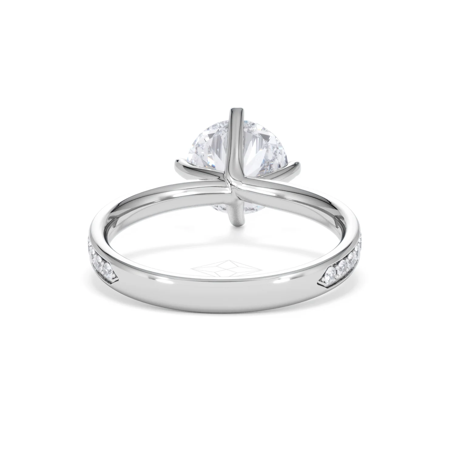 Origin Twist 2.00ct Round Cut Lab Diamond Solitaire Engagement Ring with Side Stones in Platinum - Image 48