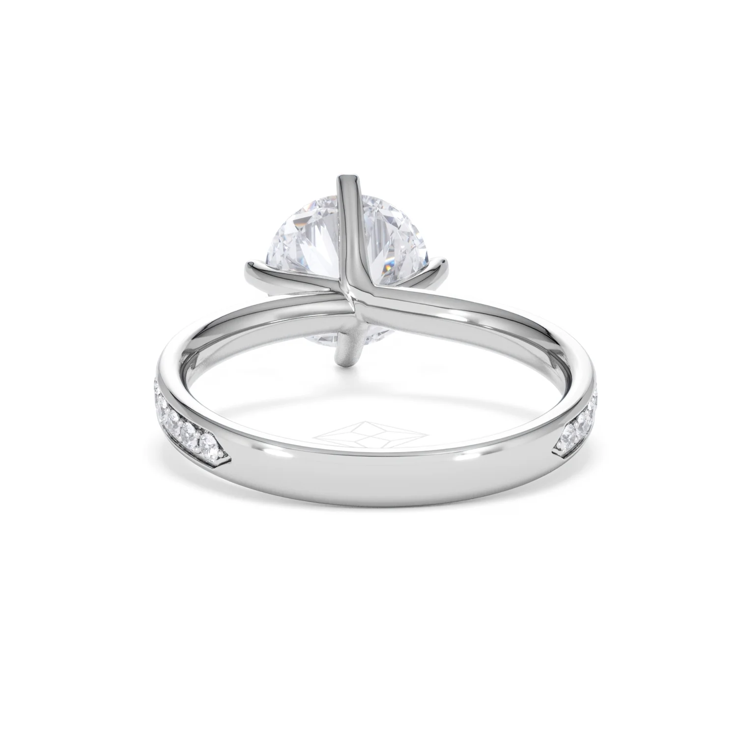 Origin Twist 2.00ct Round Cut Lab Diamond Solitaire Engagement Ring with Side Stones in Platinum - Image 50