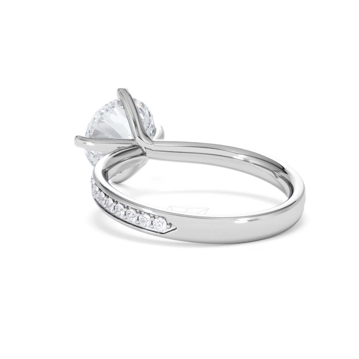 Origin Twist 2.00ct Round Cut Lab Diamond Solitaire Engagement Ring with Side Stones in Platinum - Image 56