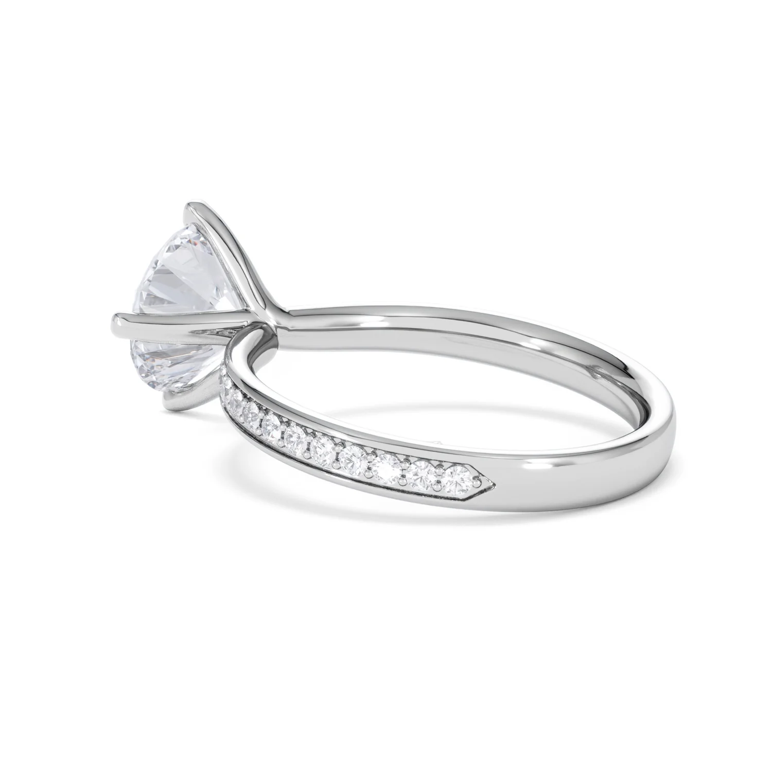 Origin Twist 2.00ct Round Cut Lab Diamond Solitaire Engagement Ring with Side Stones in Platinum - Image 61