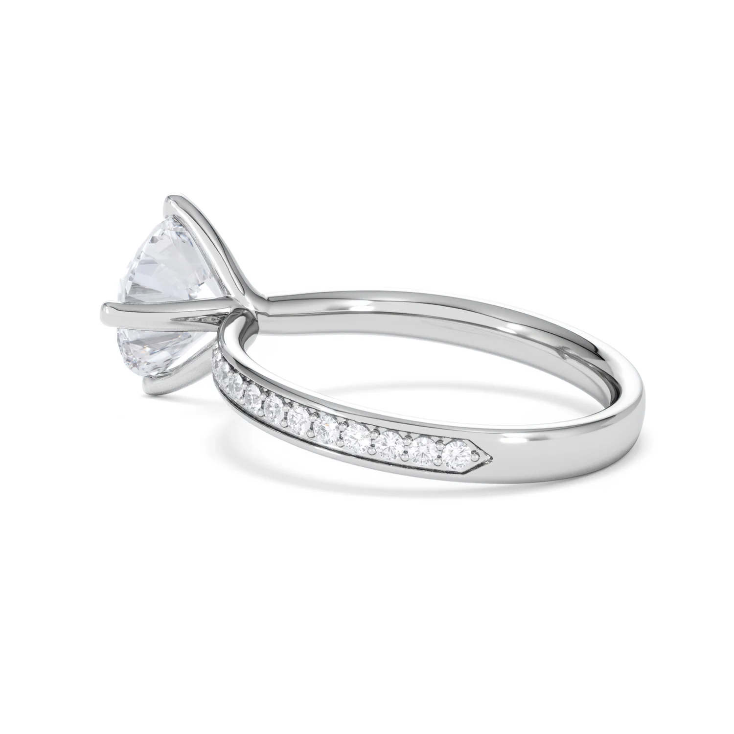 Origin Twist 2.00ct Round Cut Lab Diamond Solitaire Engagement Ring with Side Stones in Platinum - Image 62
