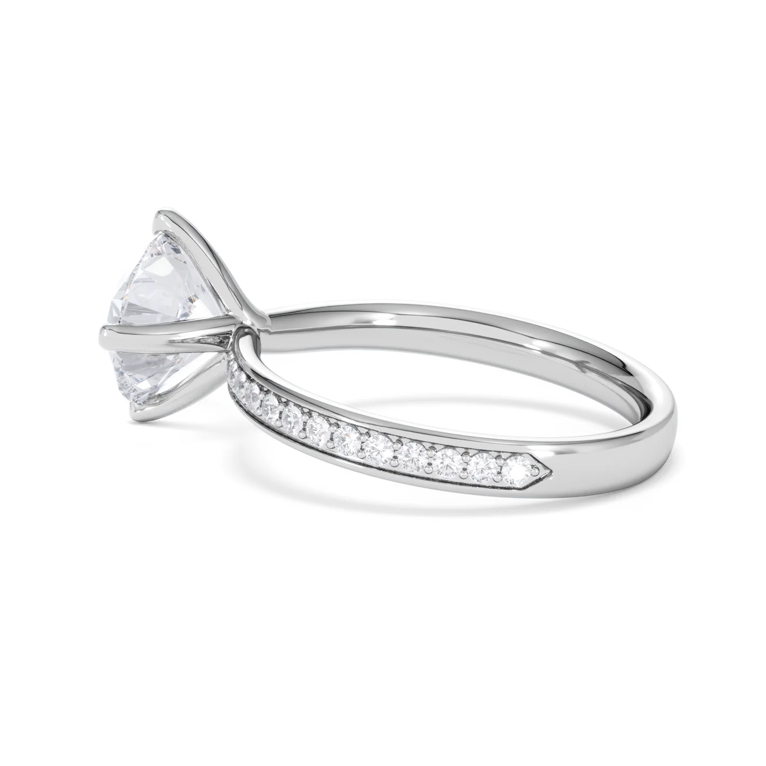 Origin Twist 2.00ct Round Cut Lab Diamond Solitaire Engagement Ring with Side Stones in Platinum - Image 64