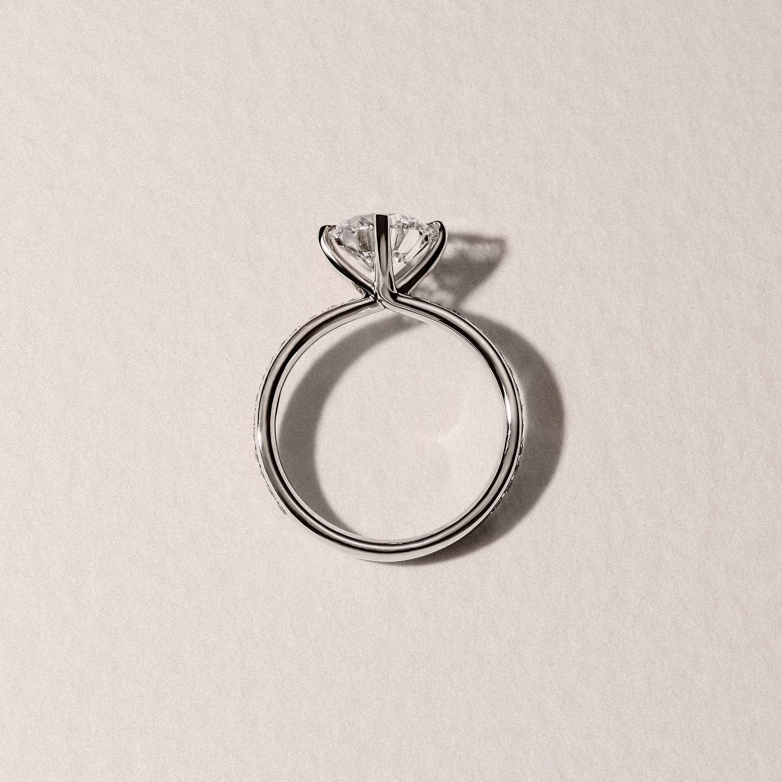 Origin Twist 2.00ct Round Cut Lab Diamond Solitaire Engagement Ring with Side Stones in Platinum - Image 8