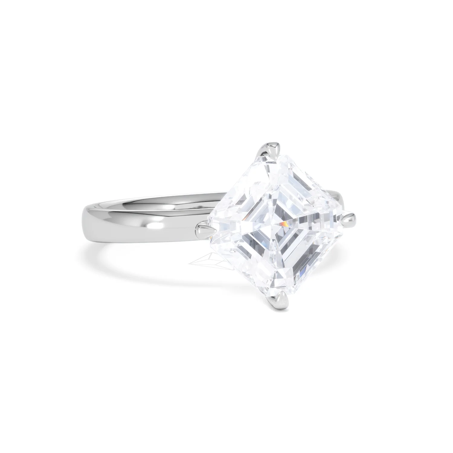 Origin Twist 3.00ct Asscher Cut Lab Diamond Solitaire Engagement Ring in 18K White Gold - Image 11