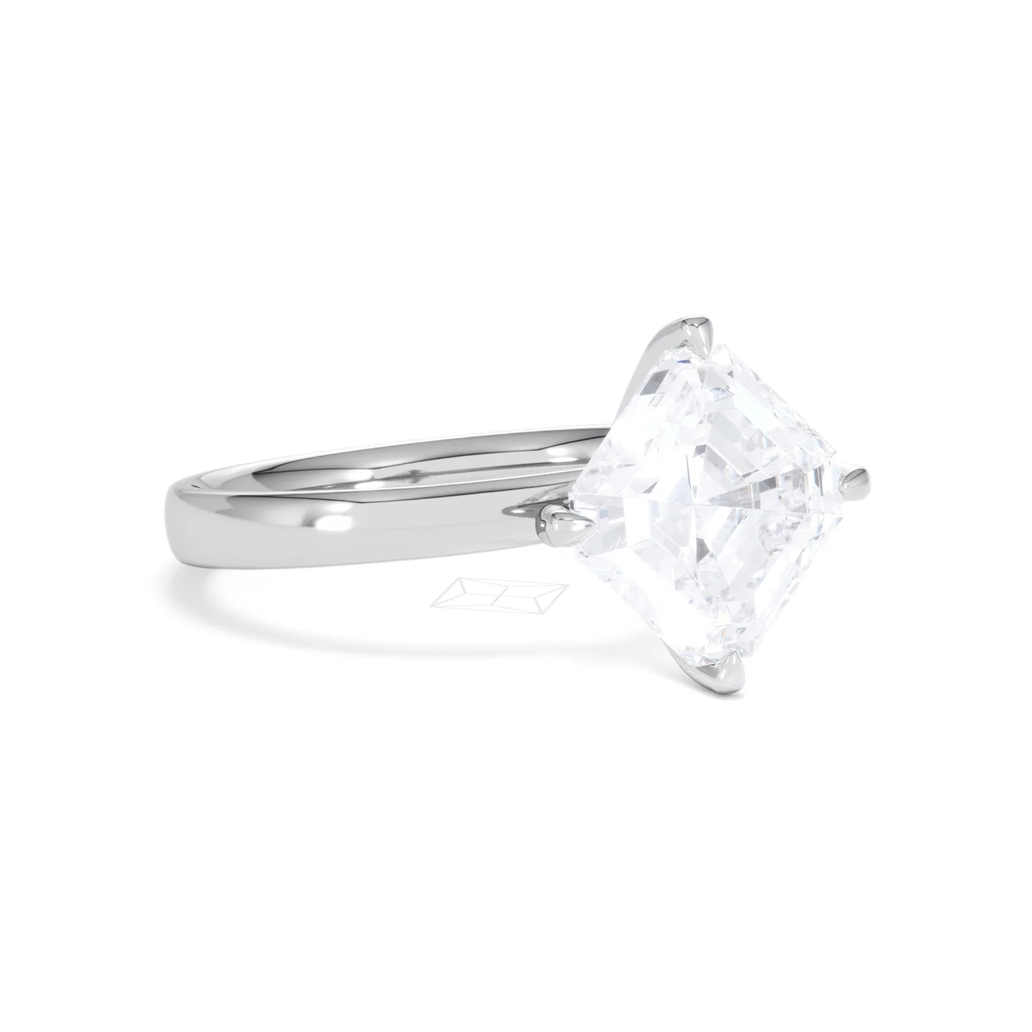 Origin Twist 3.00ct Asscher Cut Lab Diamond Solitaire Engagement Ring in 18K White Gold - Image 14