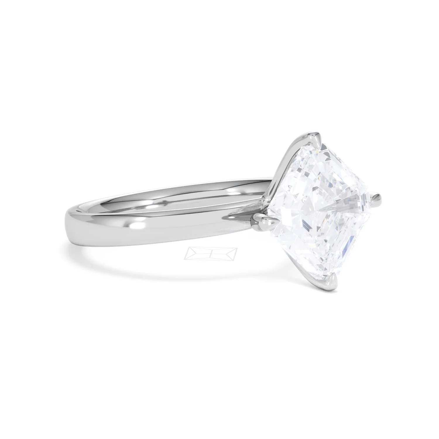 Origin Twist 3.00ct Asscher Cut Lab Diamond Solitaire Engagement Ring in 18K White Gold - Image 16