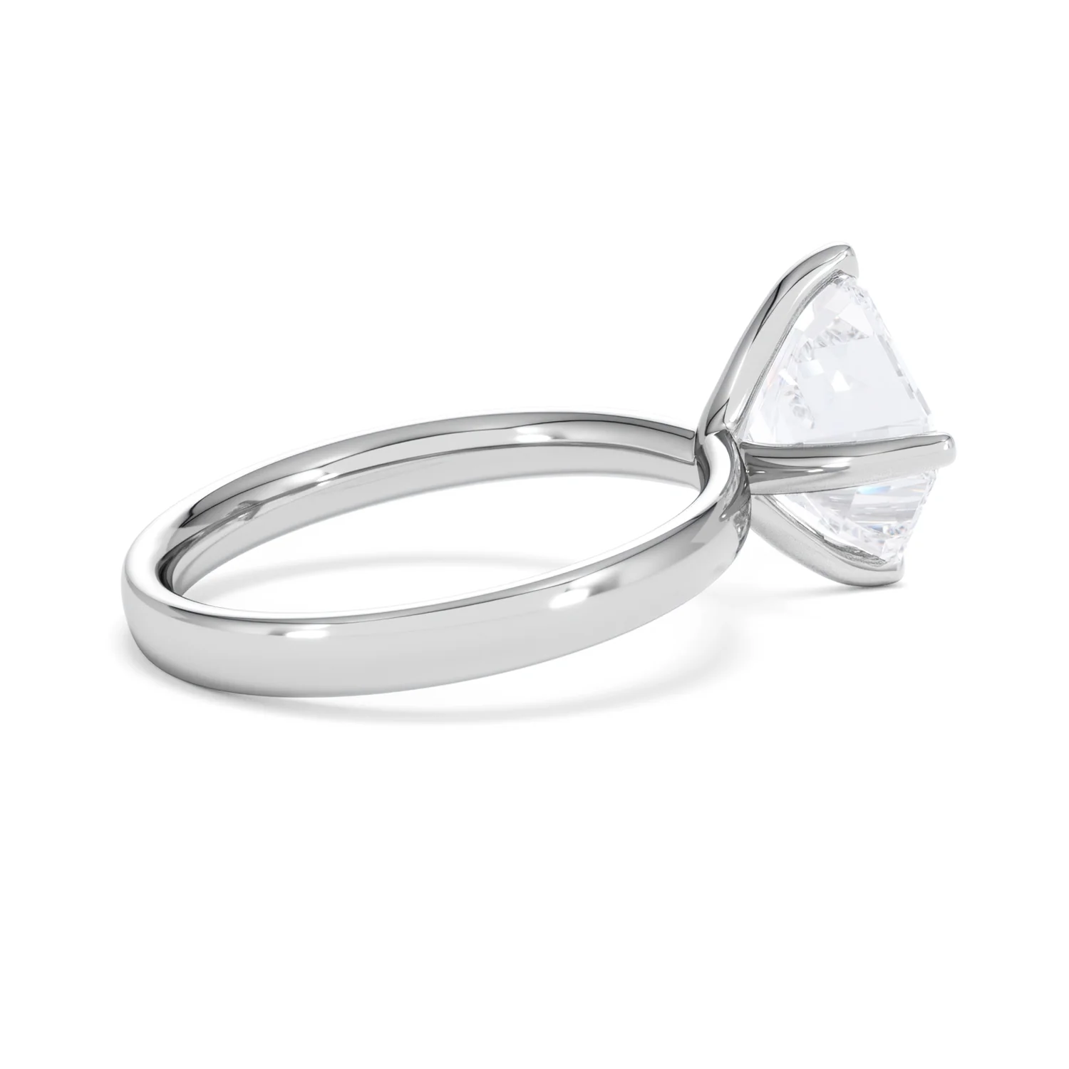 Origin Twist 3.00ct Asscher Cut Lab Diamond Solitaire Engagement Ring in 18K White Gold - Image 32