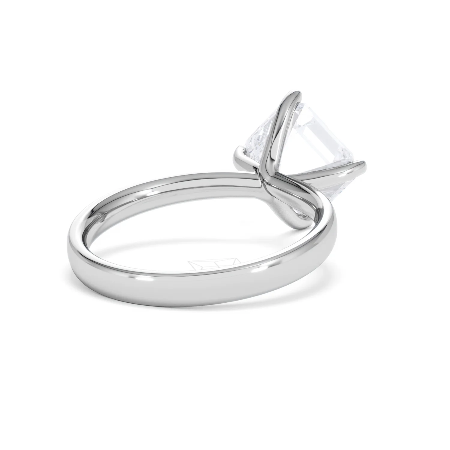 Origin Twist 3.00ct Asscher Cut Lab Diamond Solitaire Engagement Ring in 18K White Gold - Image 40