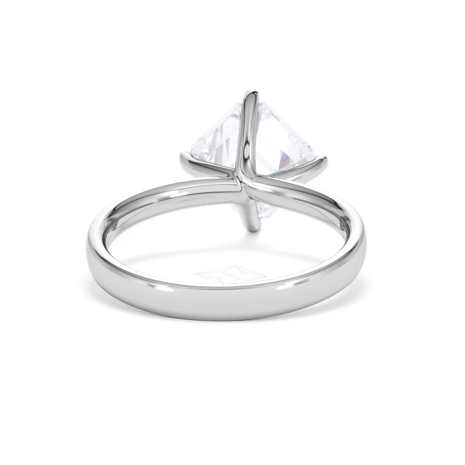 Origin Twist 3.00ct Asscher Cut Lab Diamond Solitaire Engagement Ring in 18K White Gold - Image 45