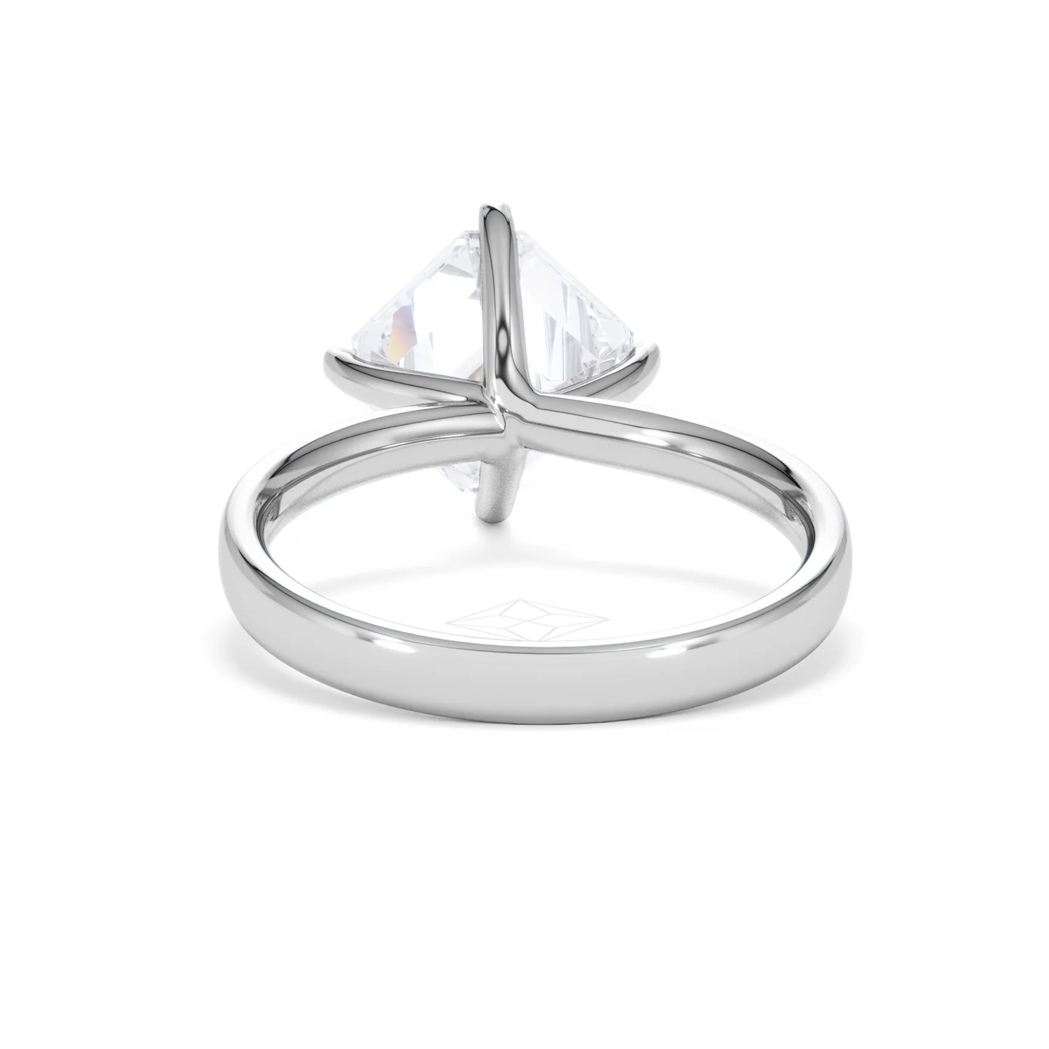 Origin Twist 3.00ct Asscher Cut Lab Diamond Solitaire Engagement Ring in 18K White Gold - Image 48