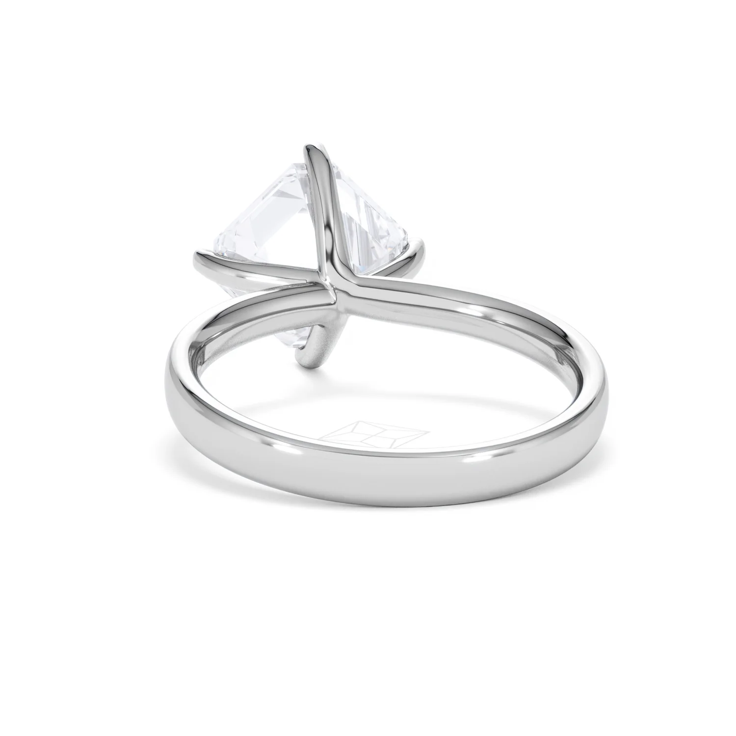 Origin Twist 3.00ct Asscher Cut Lab Diamond Solitaire Engagement Ring in 18K White Gold - Image 50