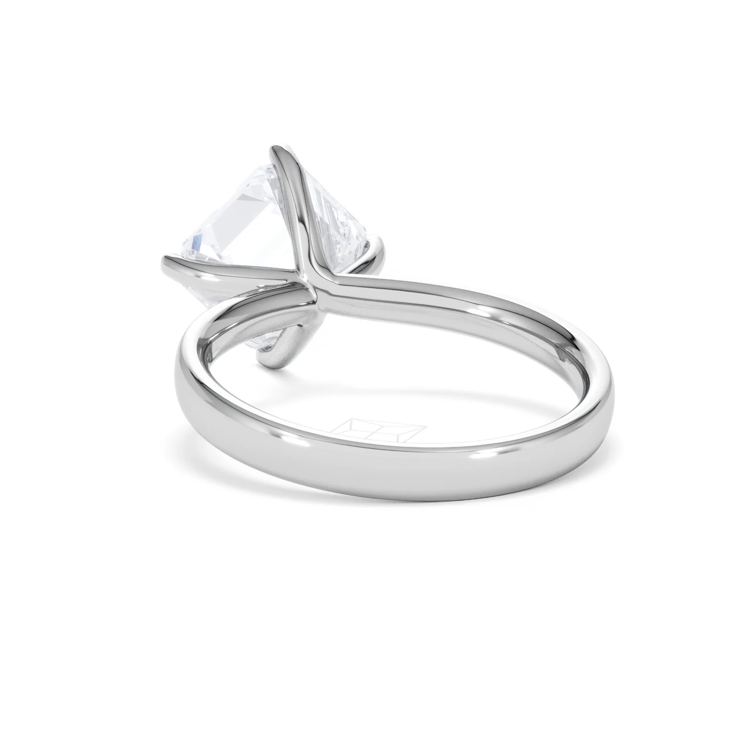 Origin Twist 3.00ct Asscher Cut Lab Diamond Solitaire Engagement Ring in 18K White Gold - Image 52
