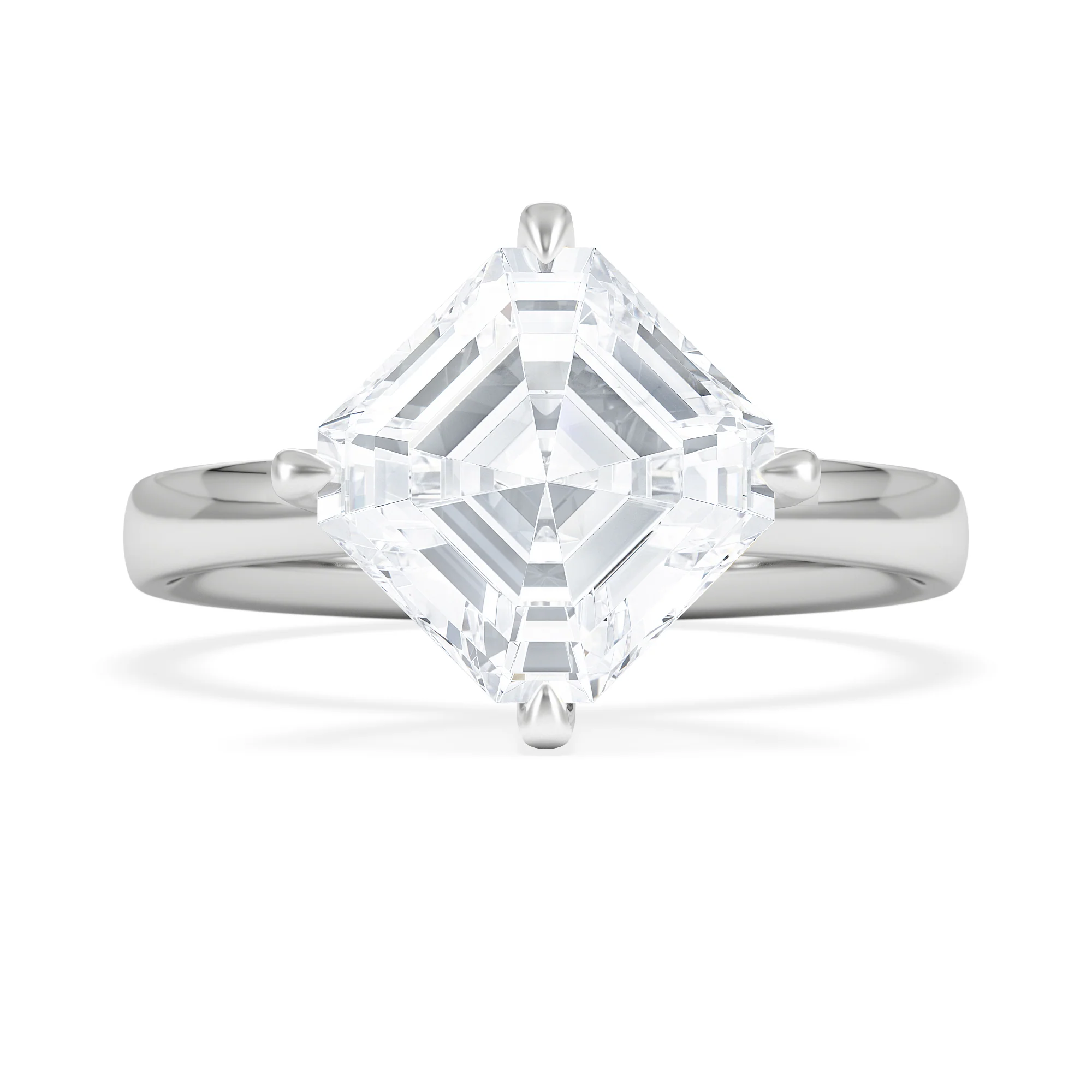 Origin Twist 3.00ct Asscher Cut Lab Diamond Solitaire Engagement Ring in 18K White Gold - Image 6
