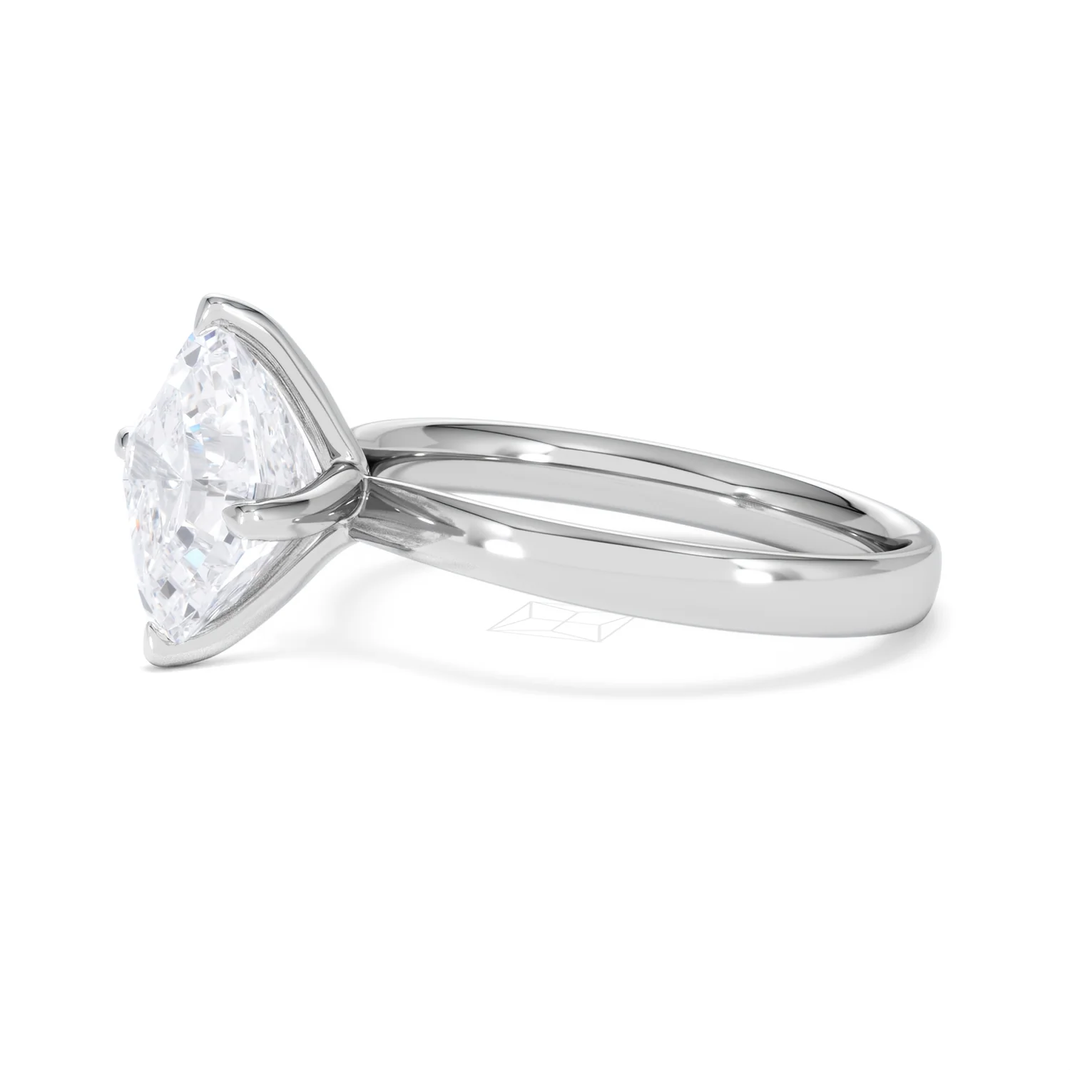Origin Twist 3.00ct Asscher Cut Lab Diamond Solitaire Engagement Ring in 18K White Gold - Image 72