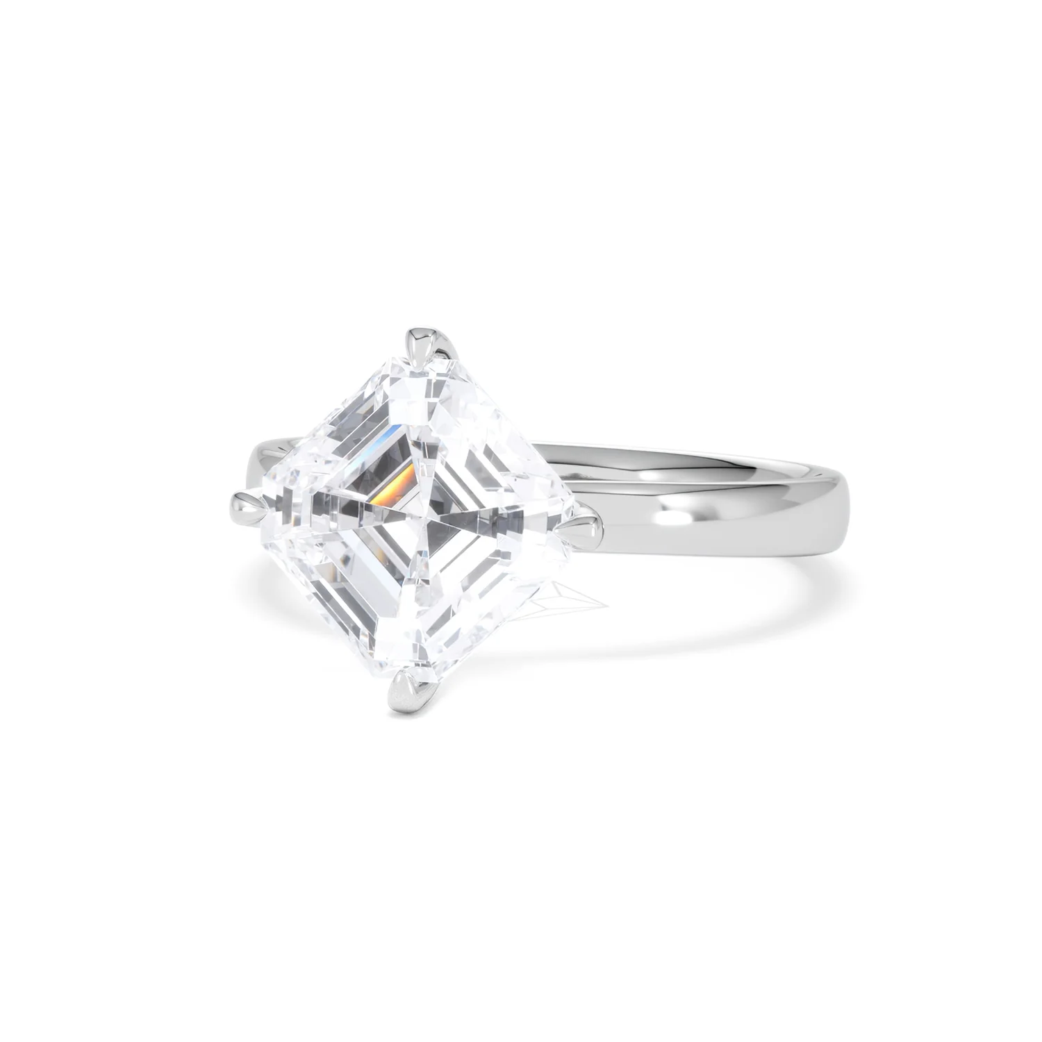Origin Twist 3.00ct Asscher Cut Lab Diamond Solitaire Engagement Ring in 18K White Gold - Image 83