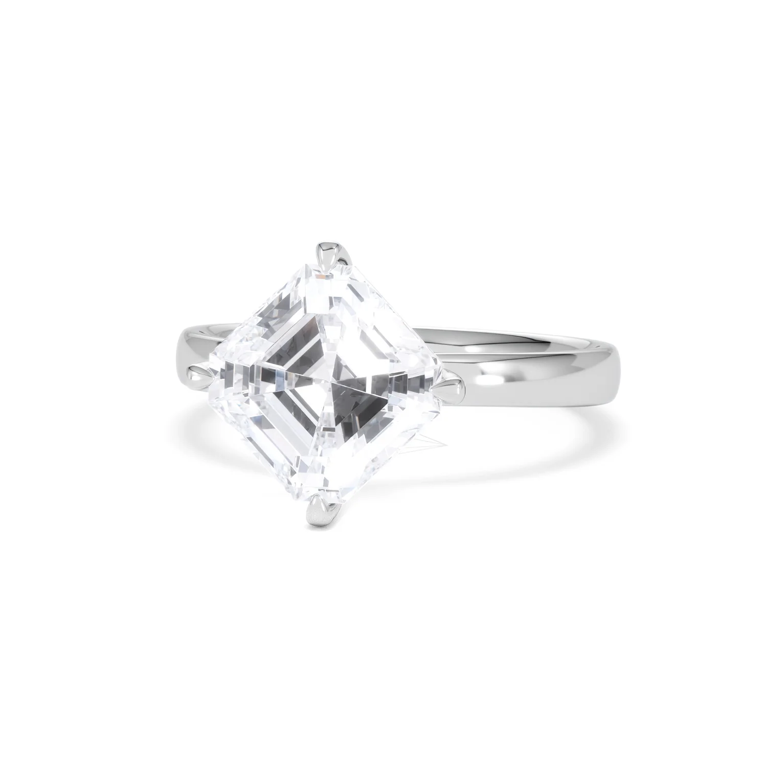 Origin Twist 3.00ct Asscher Cut Lab Diamond Solitaire Engagement Ring in 18K White Gold - Image 84