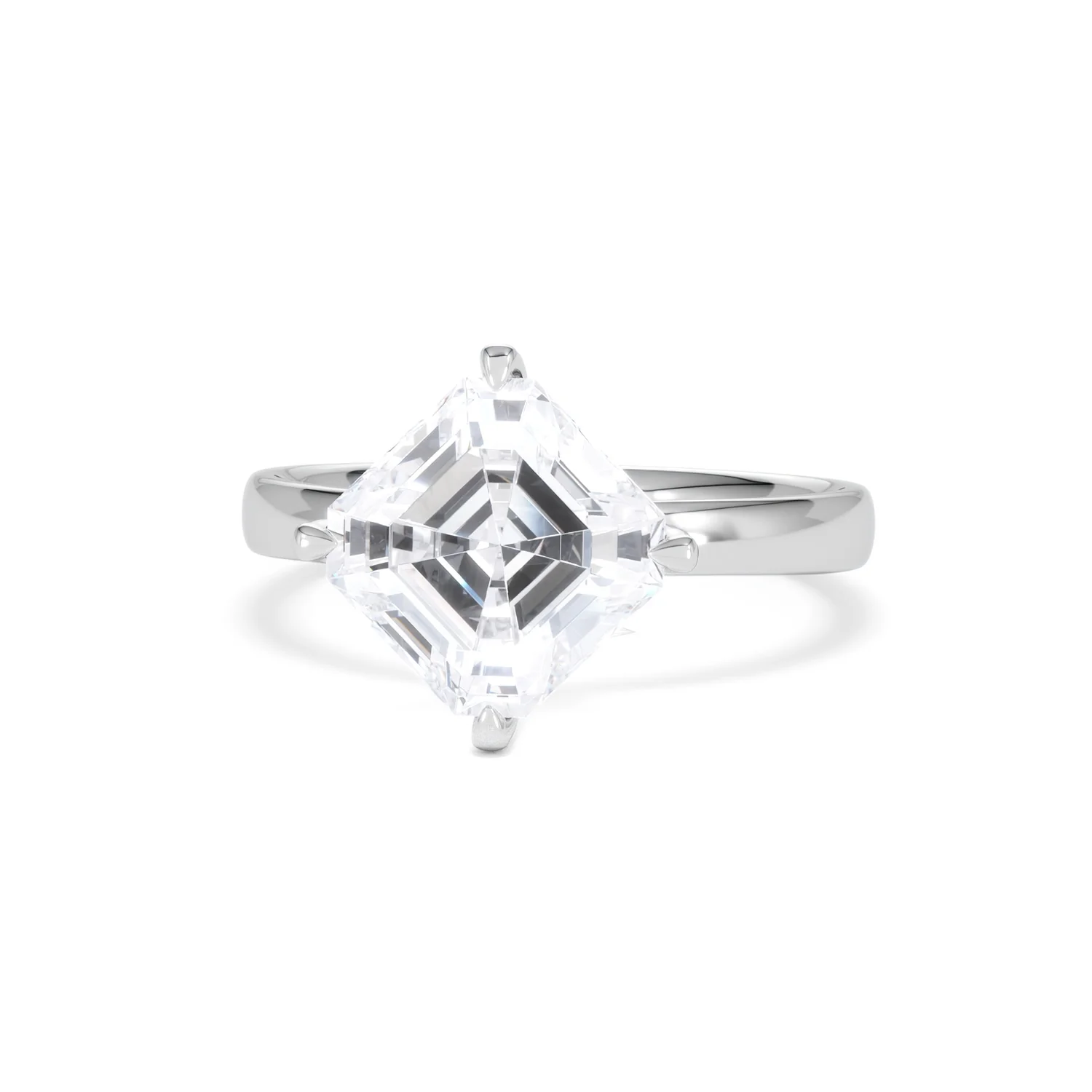 Origin Twist 3.00ct Asscher Cut Lab Diamond Solitaire Engagement Ring in 18K White Gold - Image 85