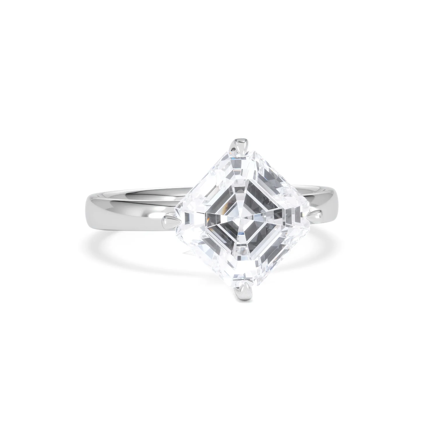 Origin Twist 3.00ct Asscher Cut Lab Diamond Solitaire Engagement Ring in 18K White Gold - Image 9