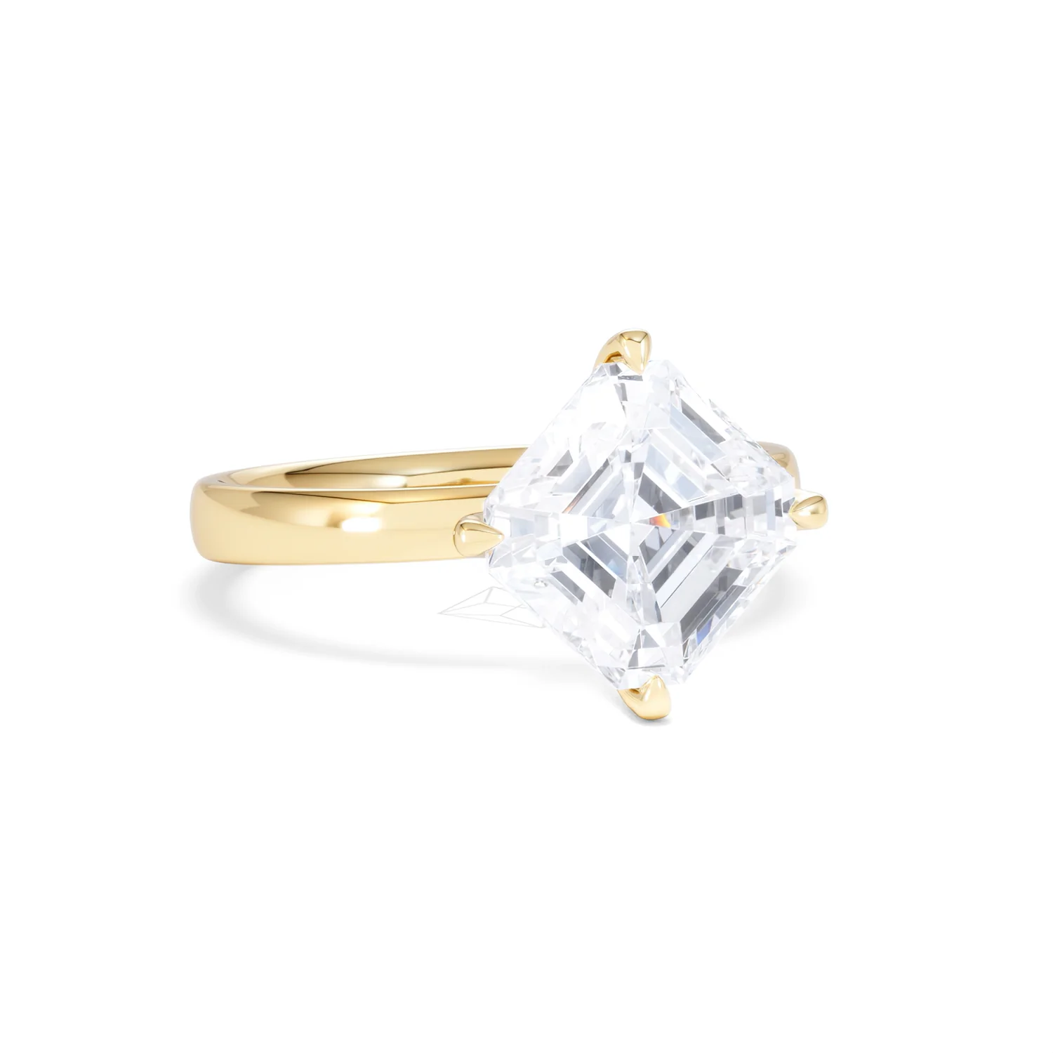 Origin Twist 3.00ct Asscher Cut Lab Diamond Solitaire Engagement Ring in 18K Yellow Gold - Image 11
