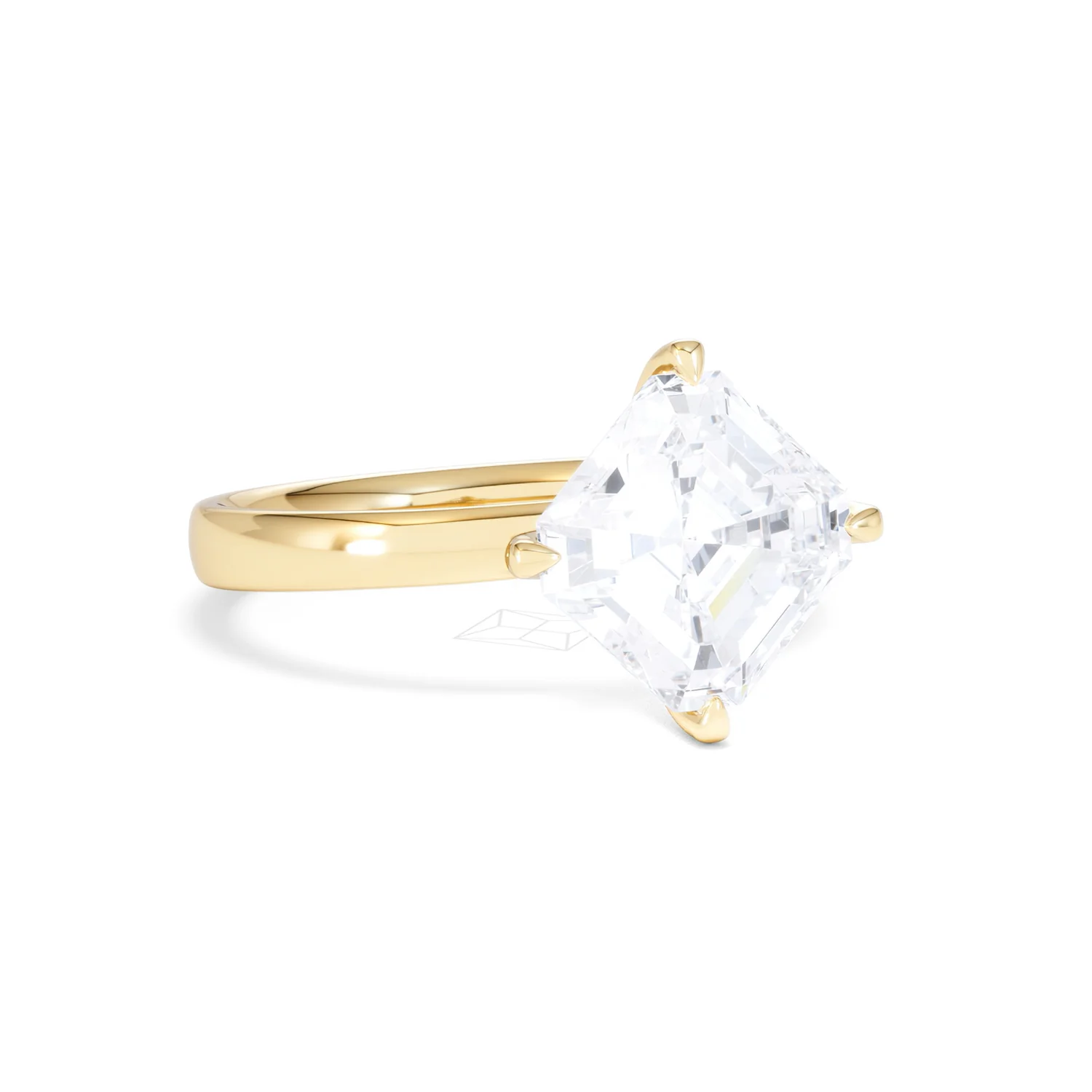 Origin Twist 3.00ct Asscher Cut Lab Diamond Solitaire Engagement Ring in 18K Yellow Gold - Image 12