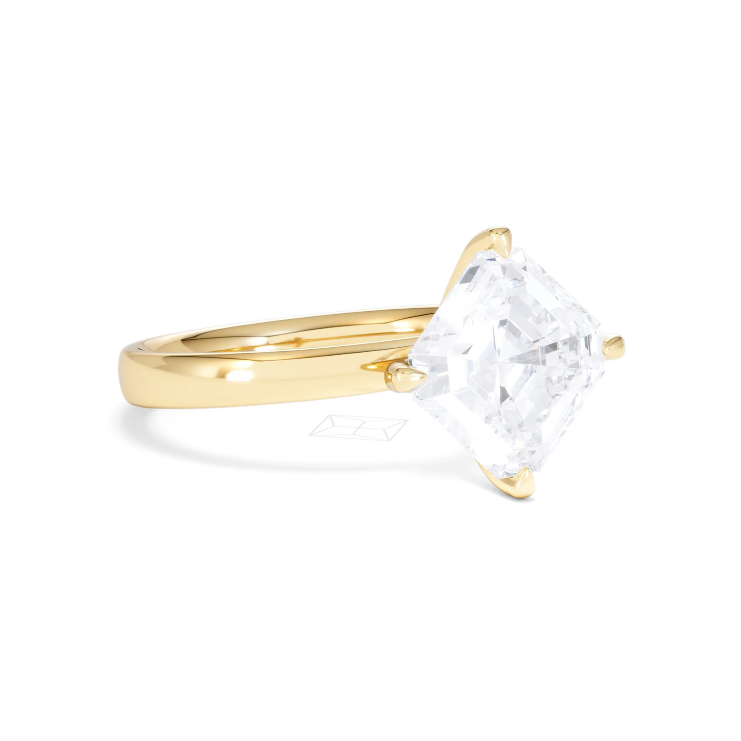 Origin Twist 3.00ct Asscher Cut Lab Diamond Solitaire Engagement Ring in 18K Yellow Gold - Image 14